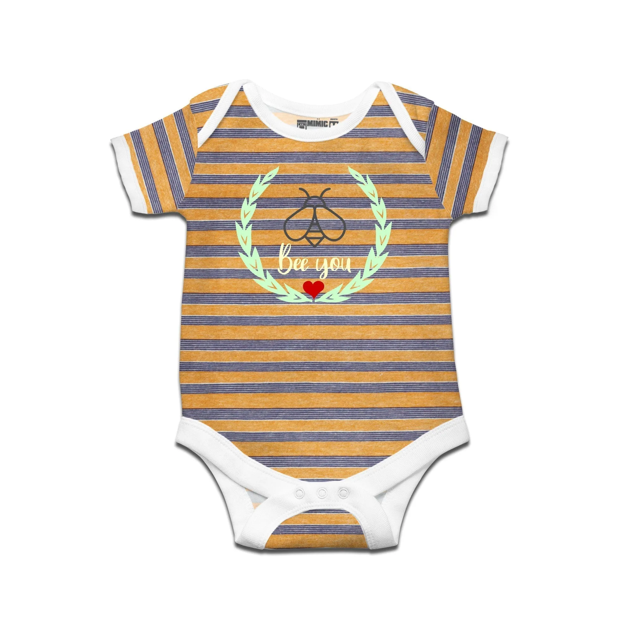 Kidswear By Ruse Bee You Printed Striped infant Romper For Baby