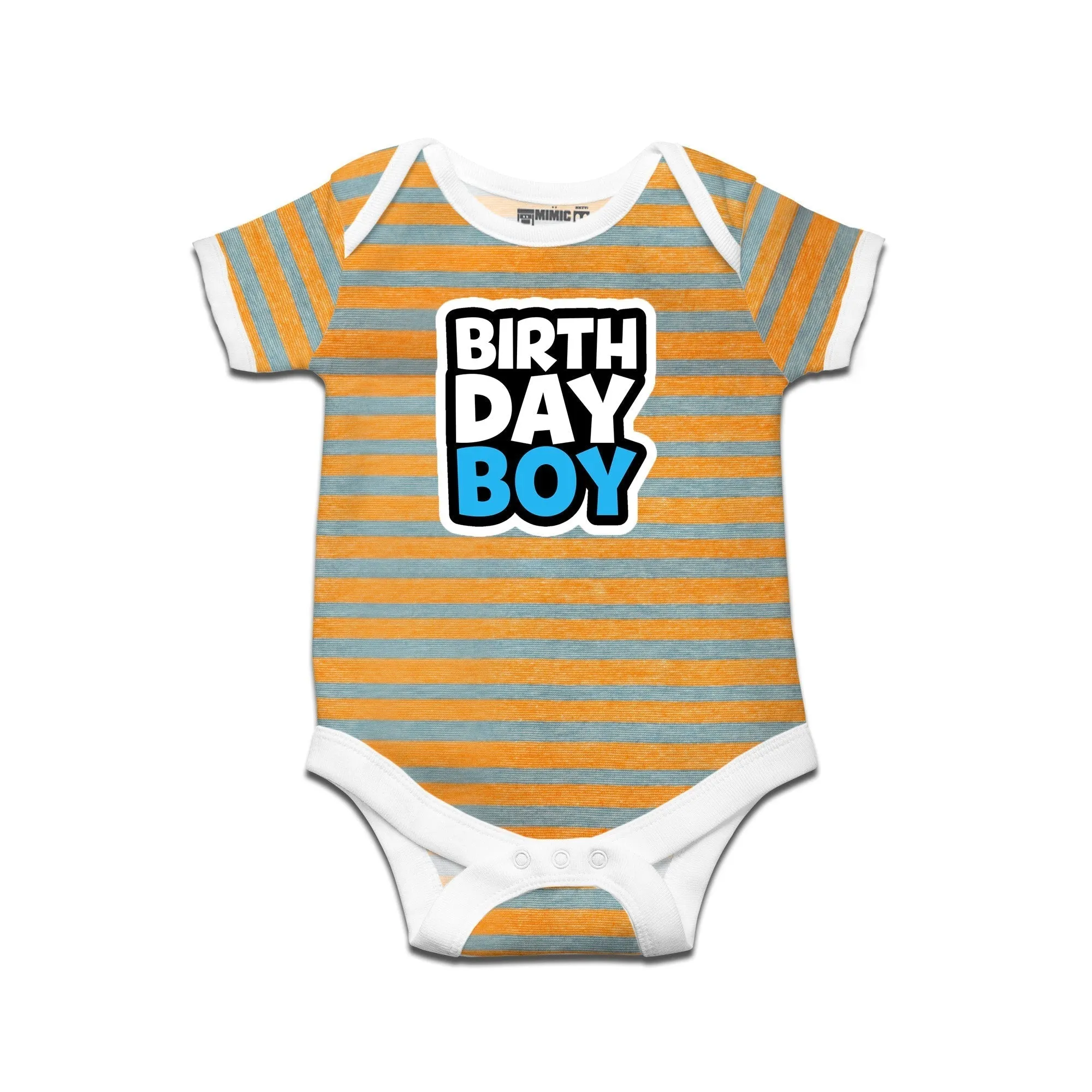 Kidswear By Ruse Birthday Boy 2 Printed Striped infant Romper For Baby