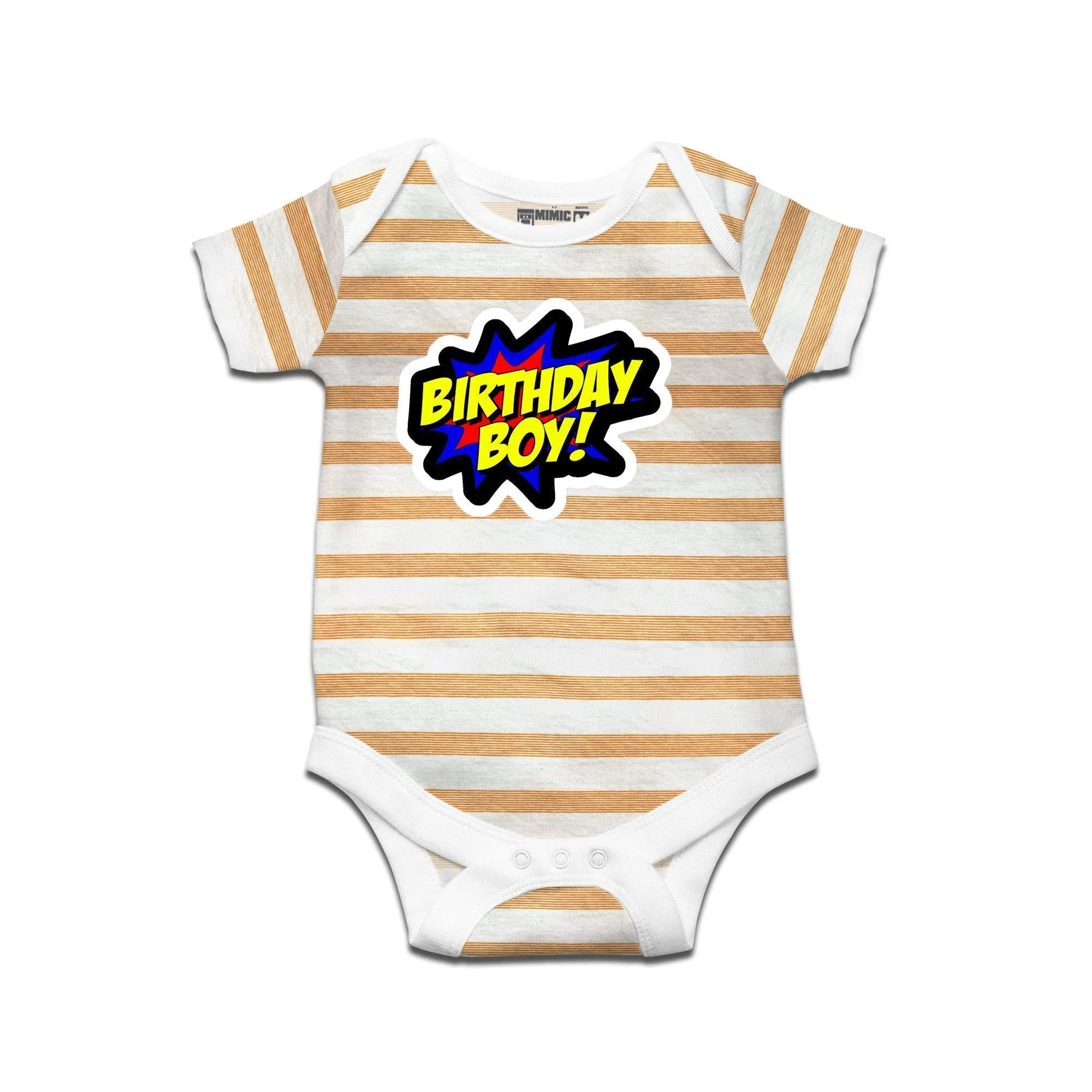 Kidswear By Ruse Birthday Boy Printed Striped infant Romper For Baby