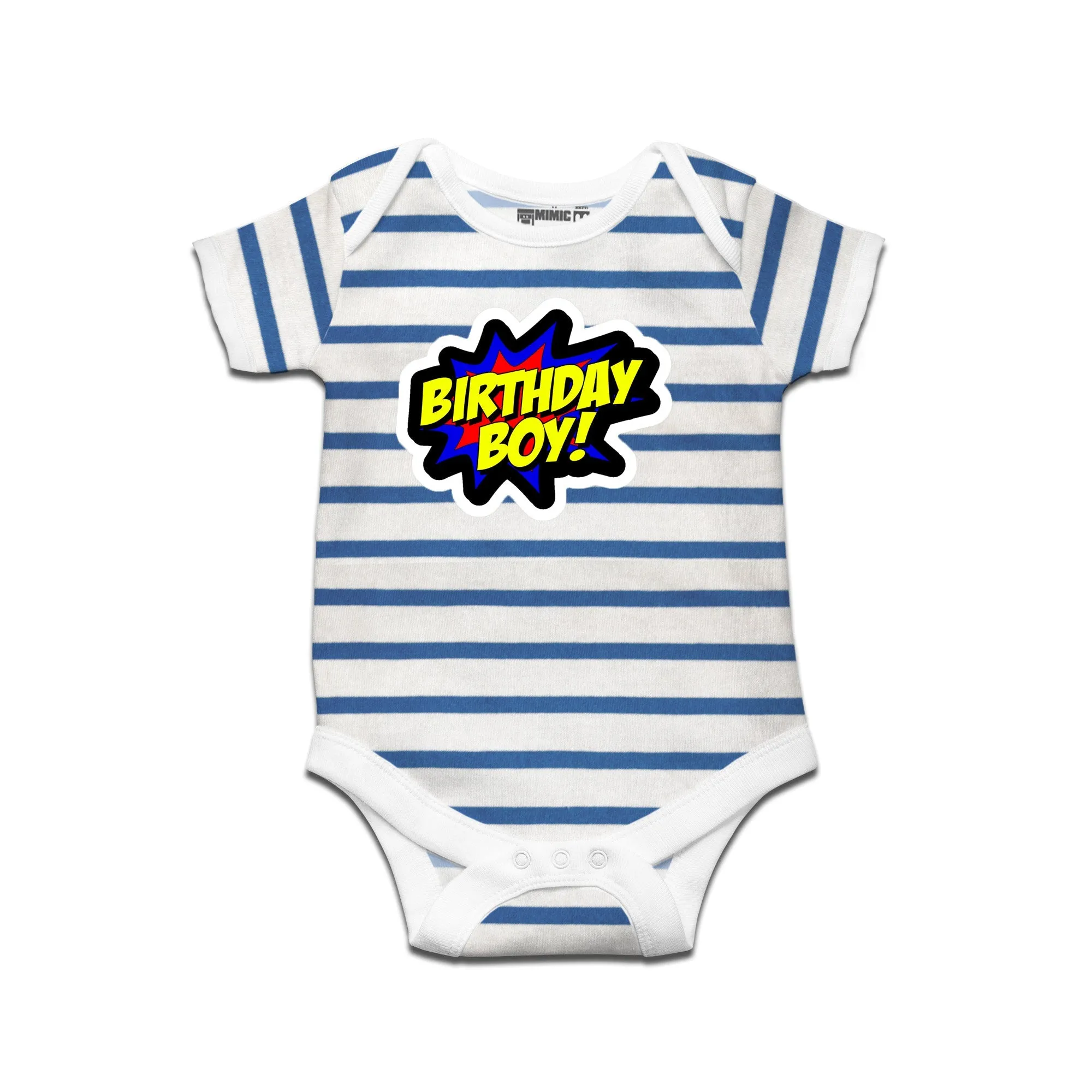 Kidswear By Ruse Birthday Boy Printed Striped infant Romper For Baby