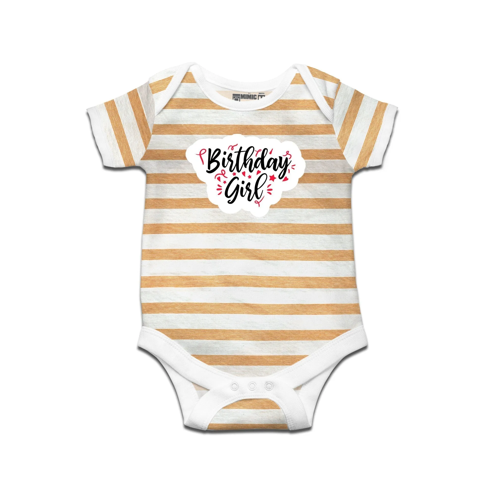 Kidswear By Ruse Birthday Girl Printed Striped infant Romper For Baby