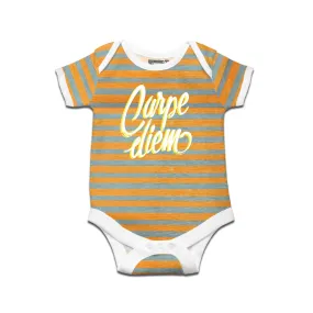 Kidswear By Ruse Carpe Diem Printed Striped infant Romper For Baby