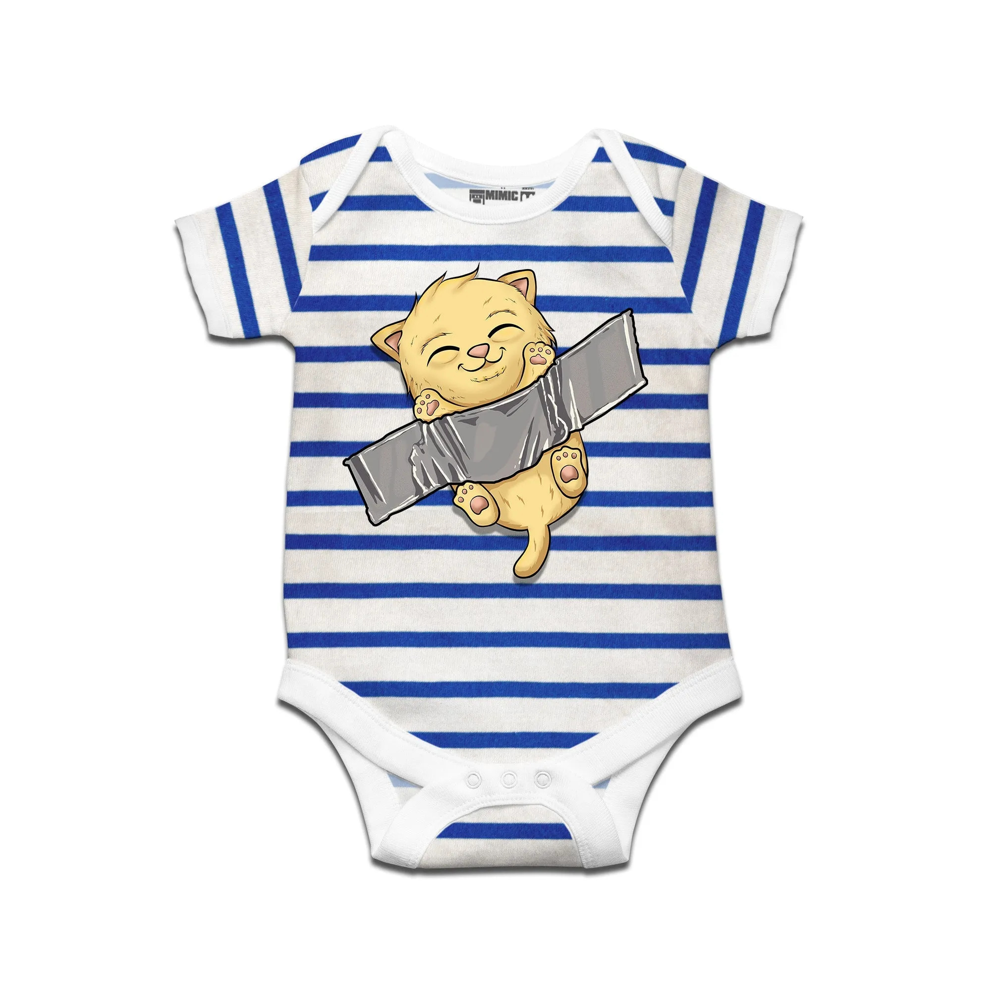 Kidswear By Ruse Comedian Cat Printed Striped infant Romper For Baby