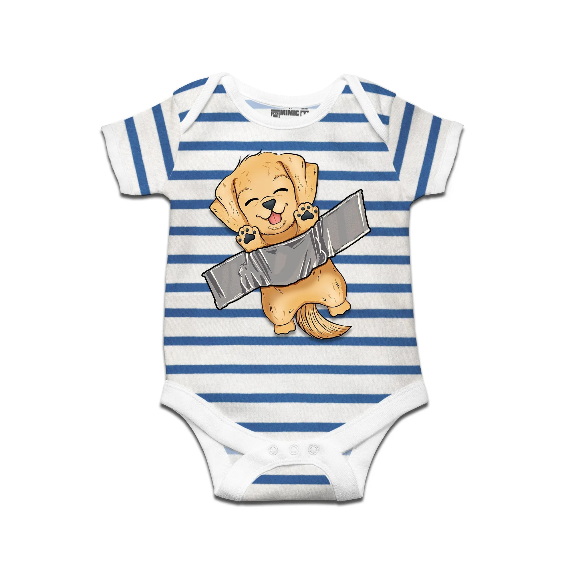 Kidswear By Ruse Comedian Dog Printed Striped infant Romper For Baby