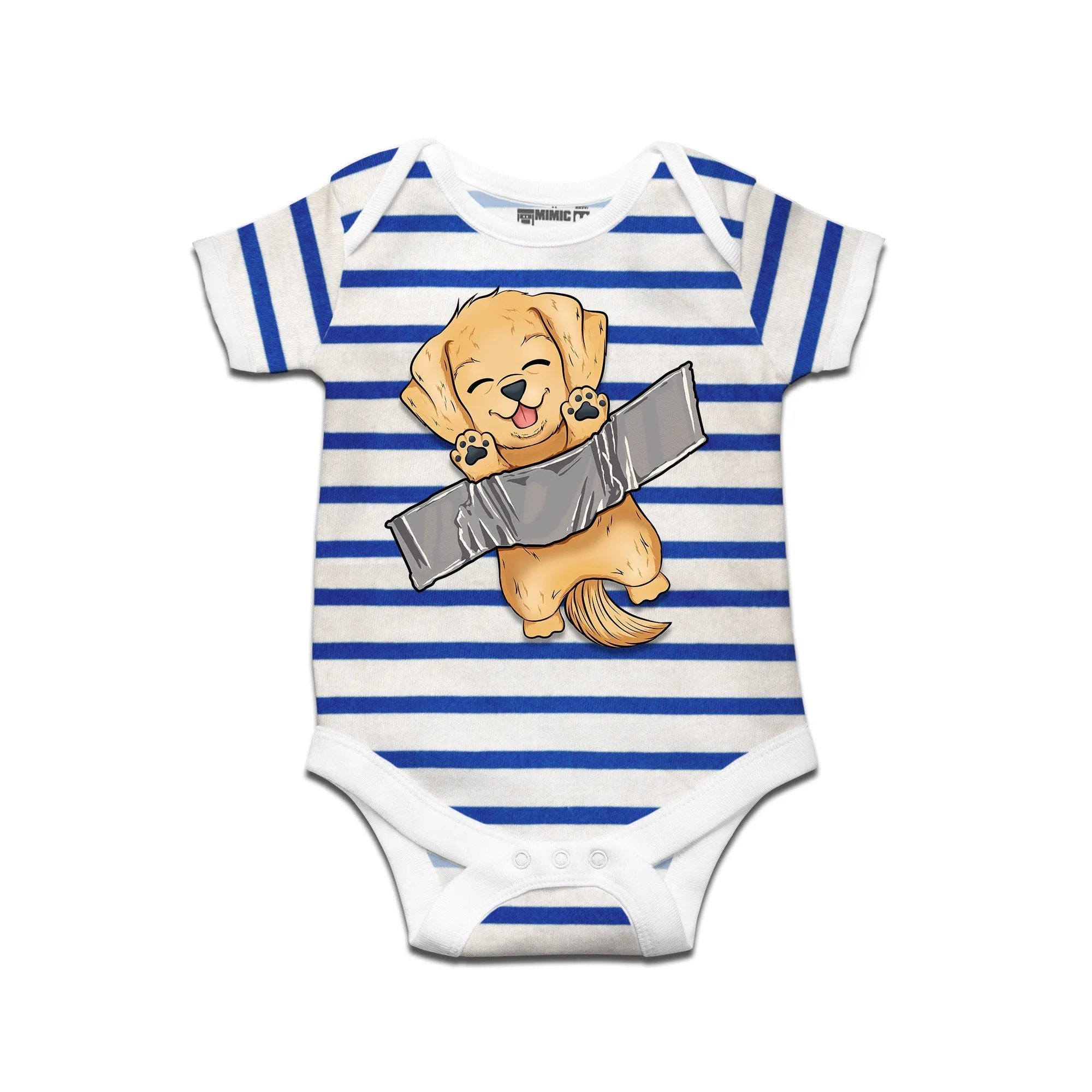 Kidswear By Ruse Comedian Dog Printed Striped infant Romper For Baby