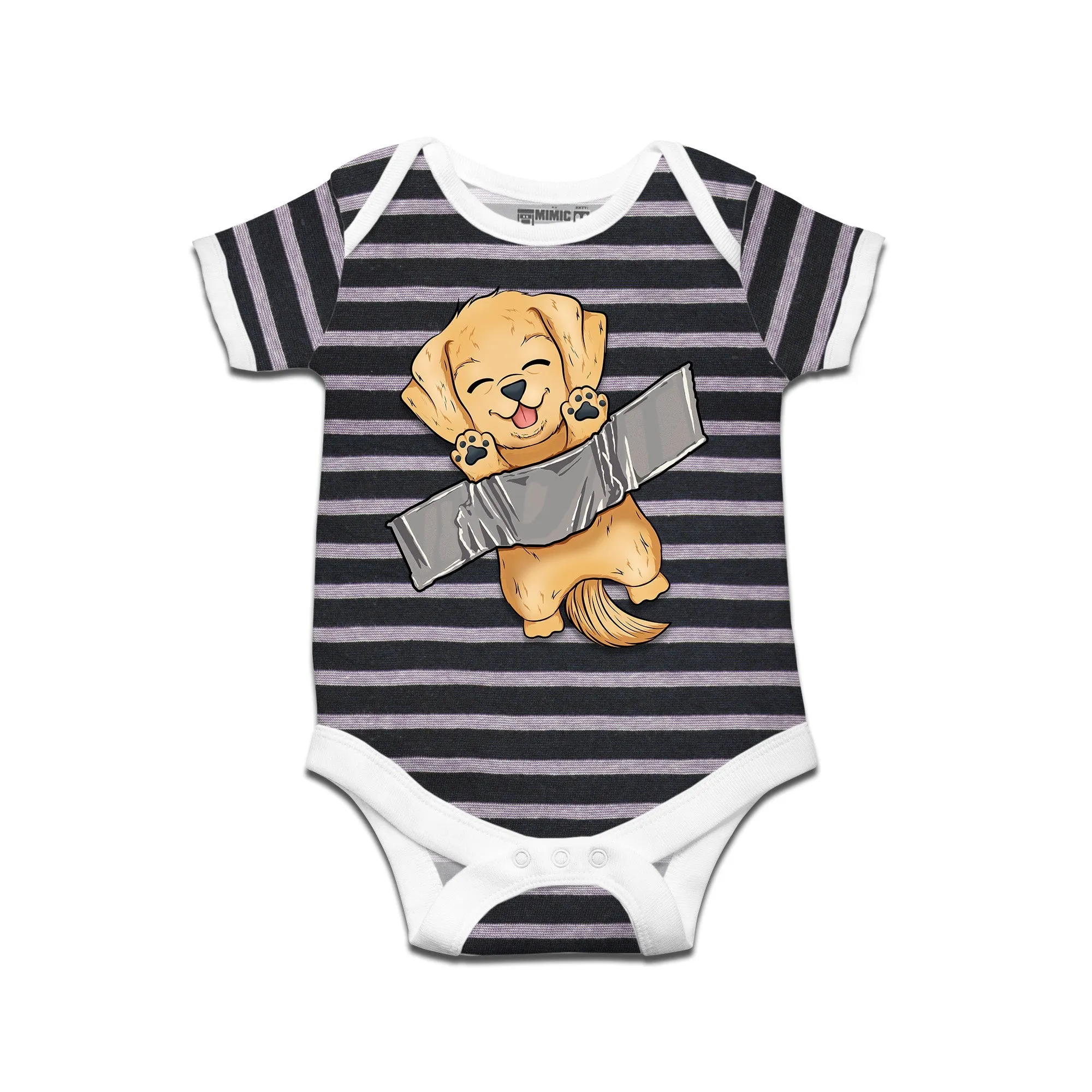 Kidswear By Ruse Comedian Dog Printed Striped infant Romper For Baby