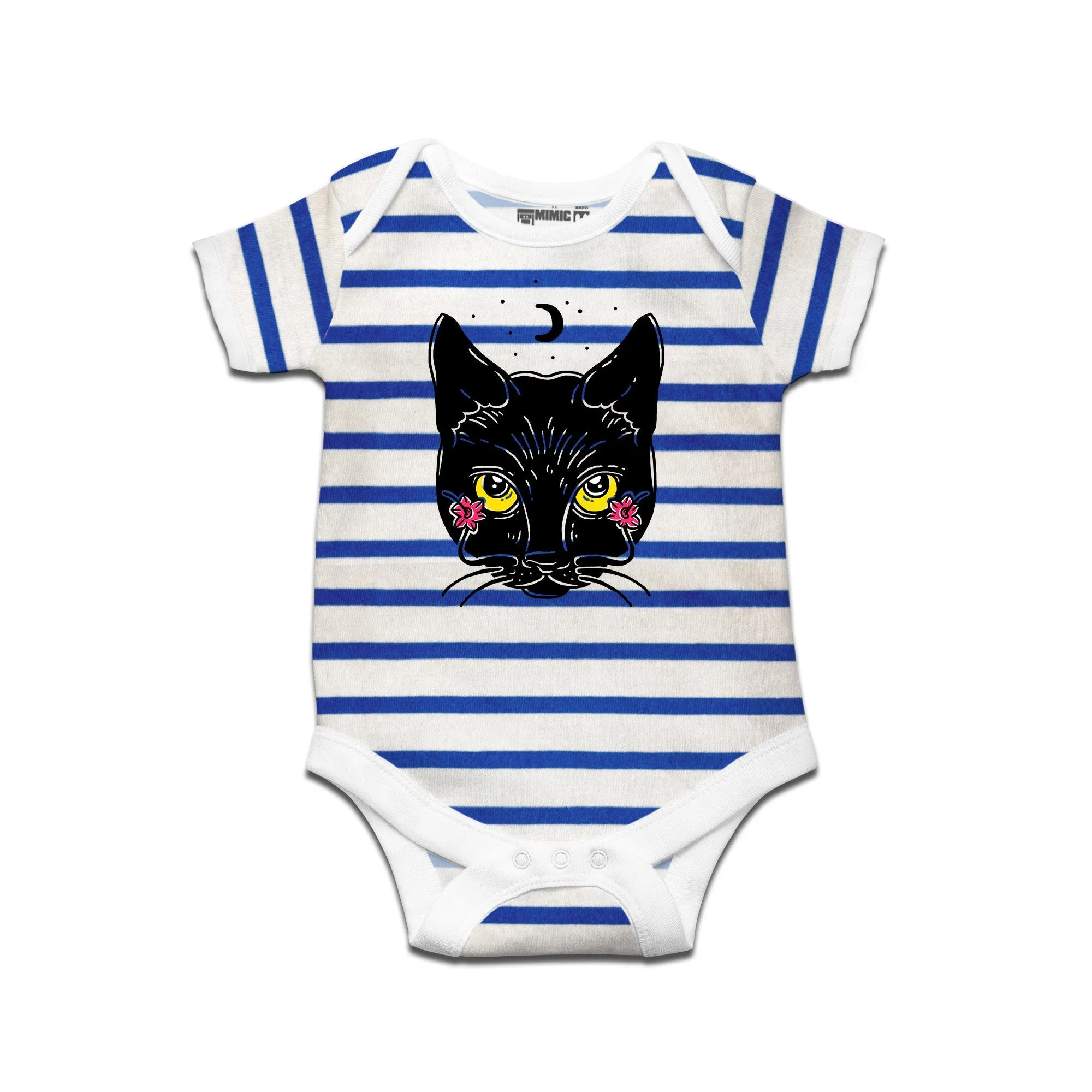 Kidswear By Ruse Dalis Cat Printed Striped infant Romper For Baby