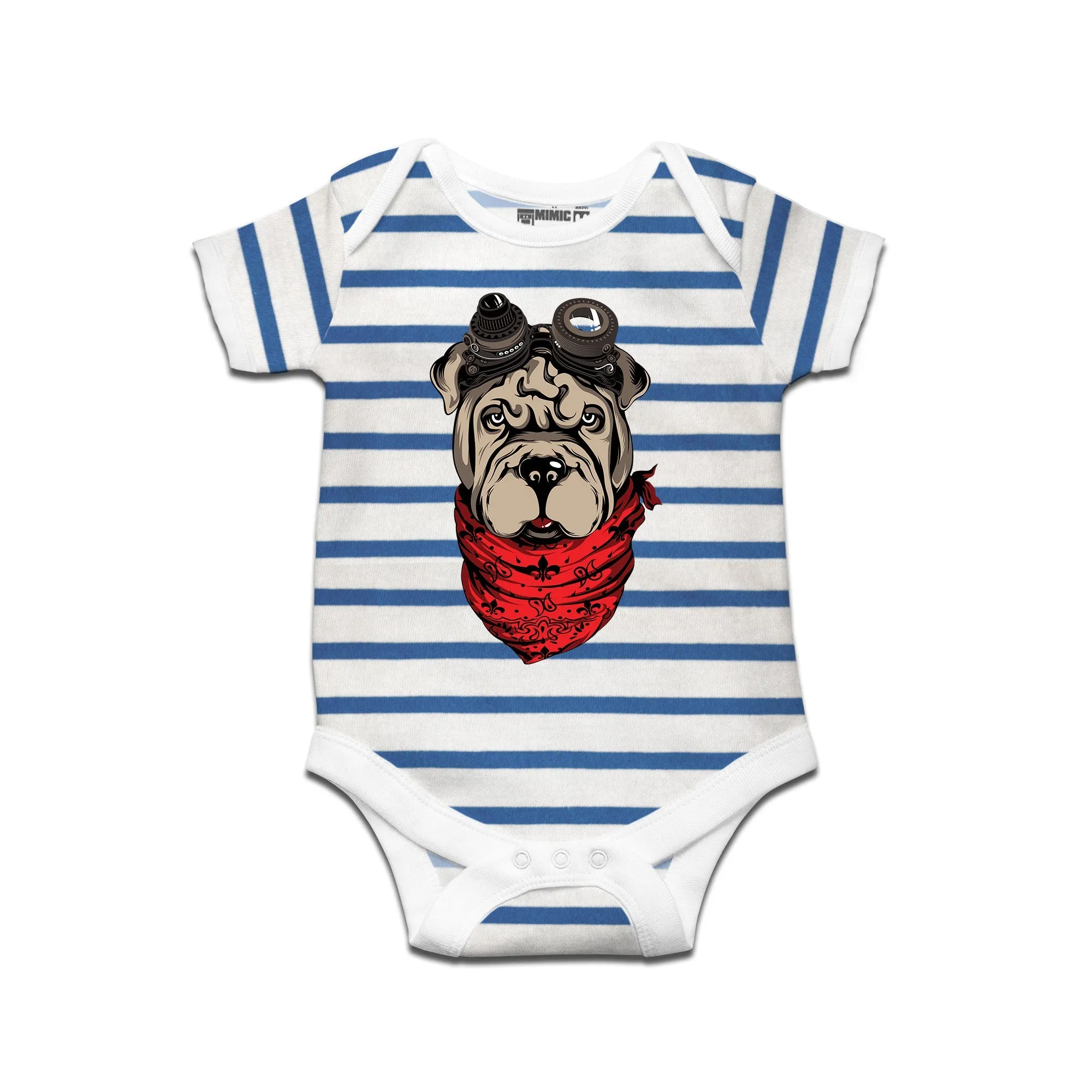 Kidswear By Ruse Dogpunk Printed Striped infant Romper For Baby