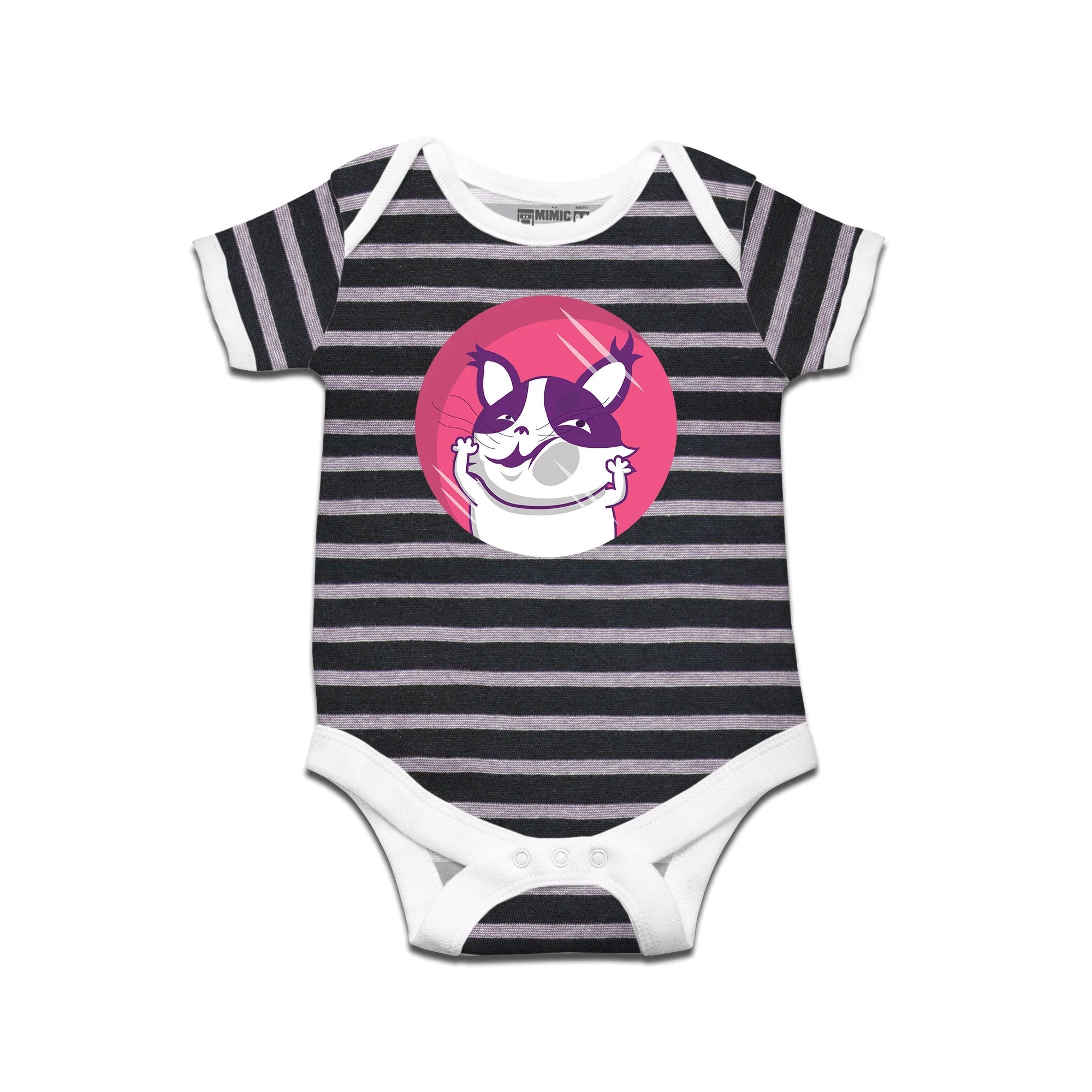 Kidswear By Ruse Face One Printed Striped infant Romper For Baby