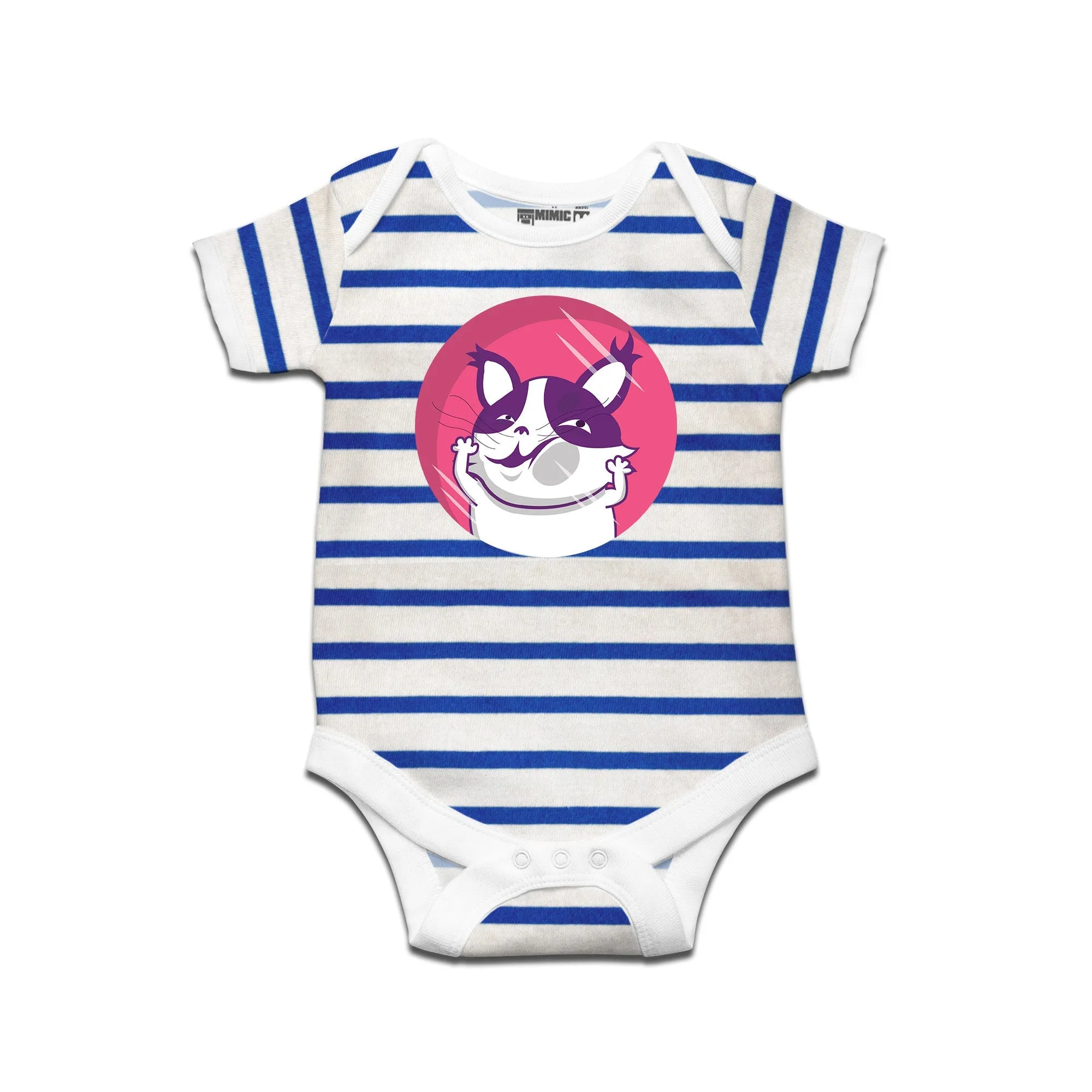 Kidswear By Ruse Face One Printed Striped infant Romper For Baby