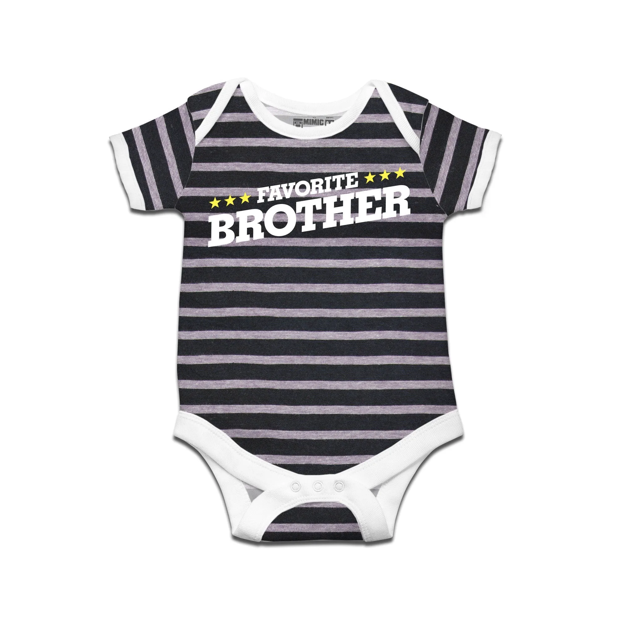 Kidswear By Ruse Favourite Brother Printed Striped infant Romper For Baby