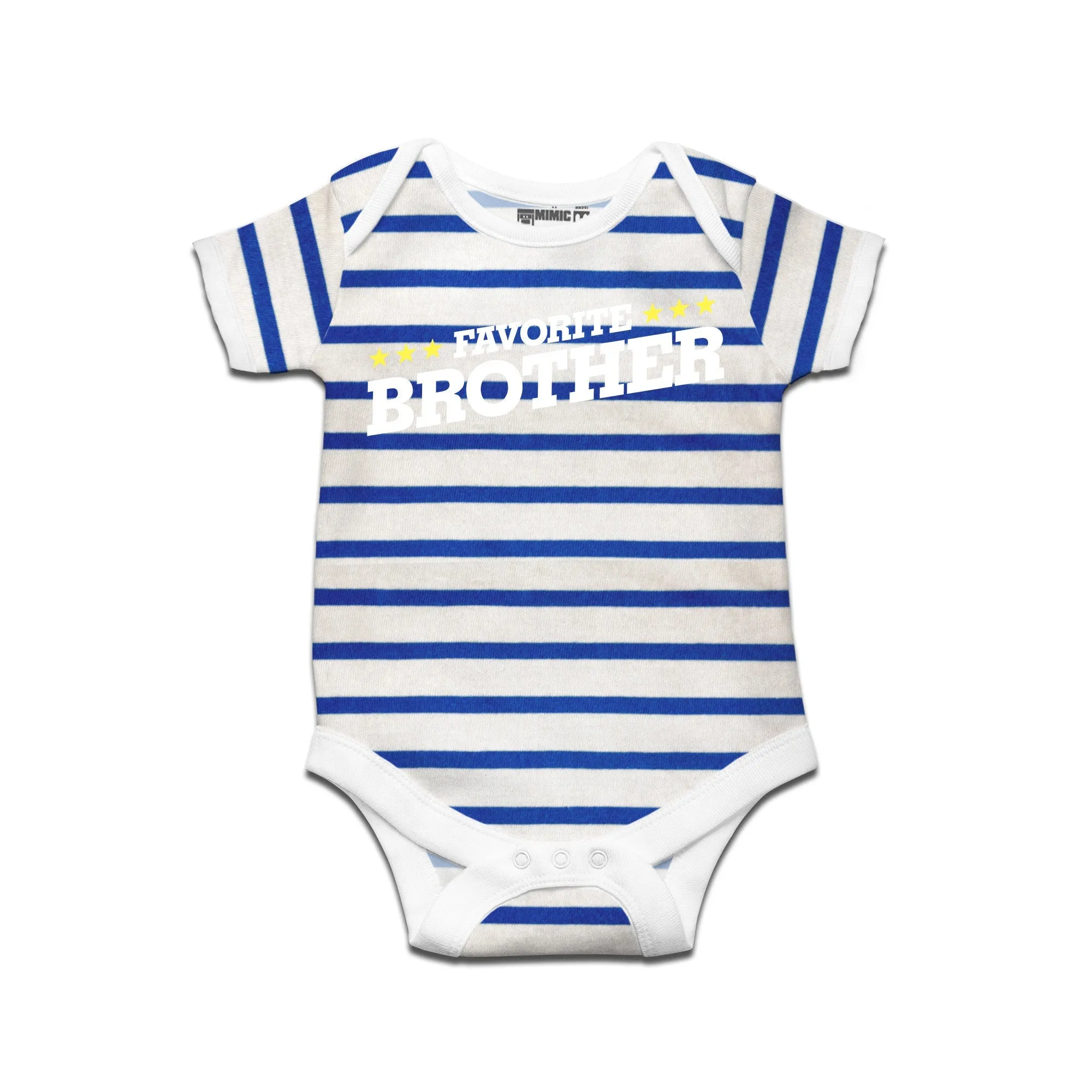 Kidswear By Ruse Favourite Brother Printed Striped infant Romper For Baby