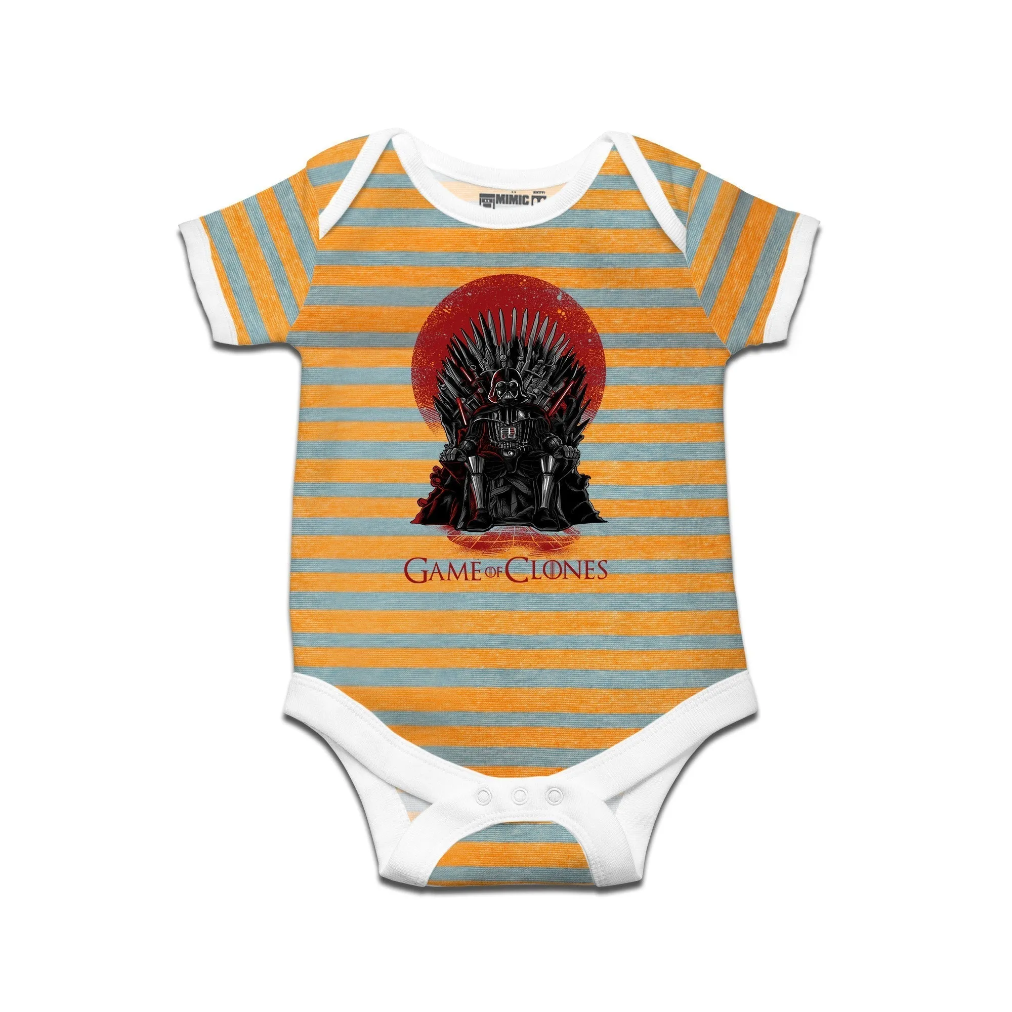 Kidswear By Ruse Game of Clones Printed Striped infant Romper For Baby