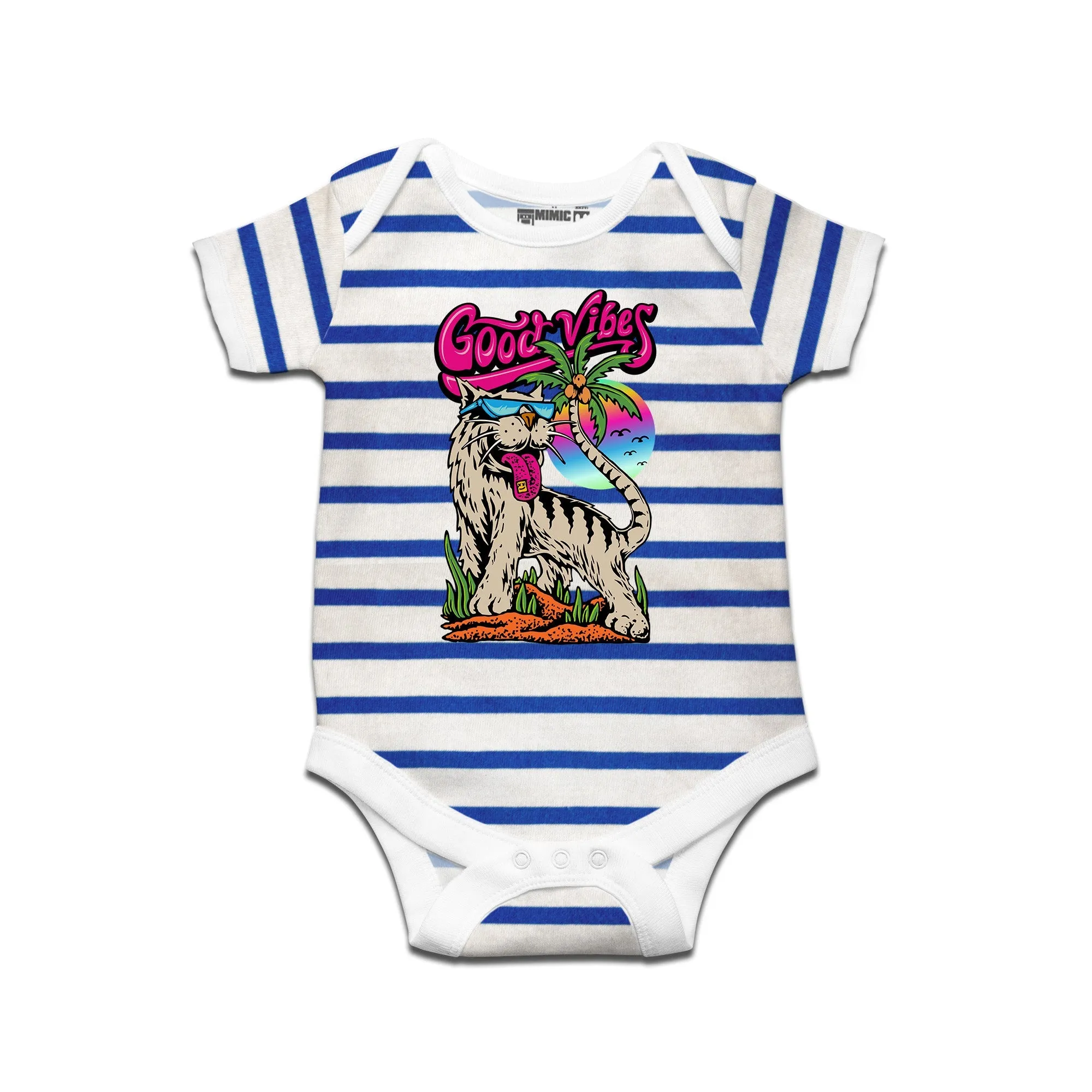 Kidswear By Ruse Goodvibes Printed Striped infant Romper For Baby