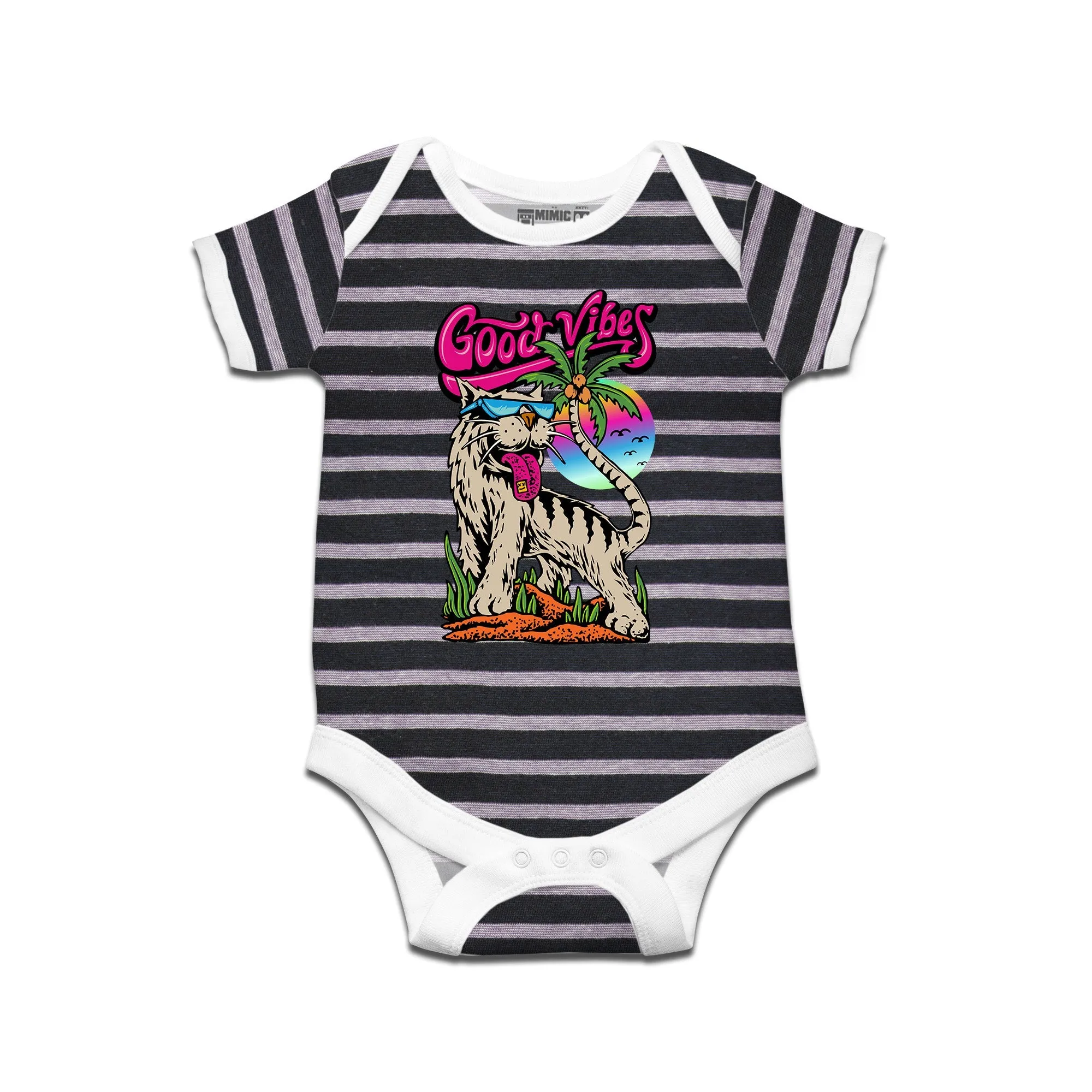 Kidswear By Ruse Goodvibes Printed Striped infant Romper For Baby