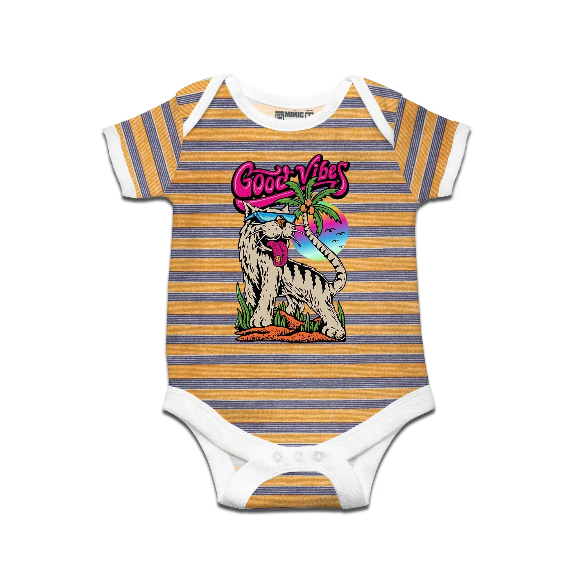 Kidswear By Ruse Goodvibes Printed Striped infant Romper For Baby