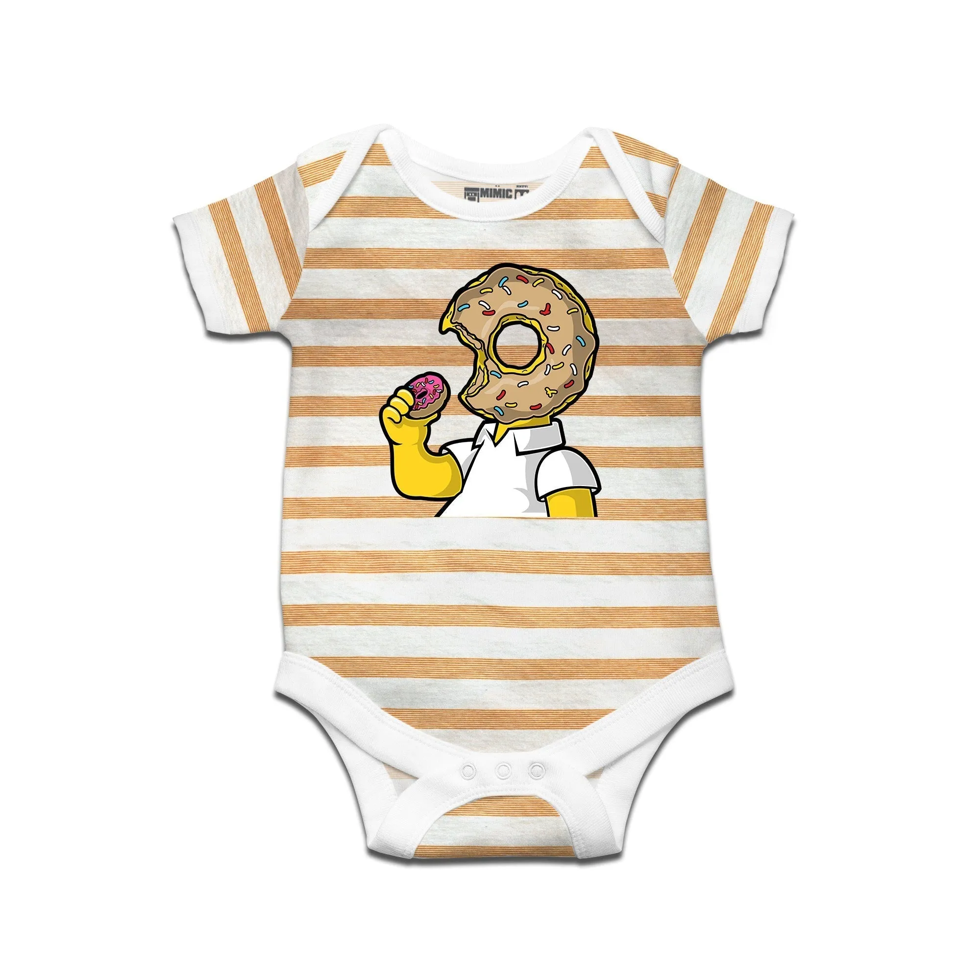 Kidswear By Ruse I Like Donut Printed Striped infant Romper For Baby