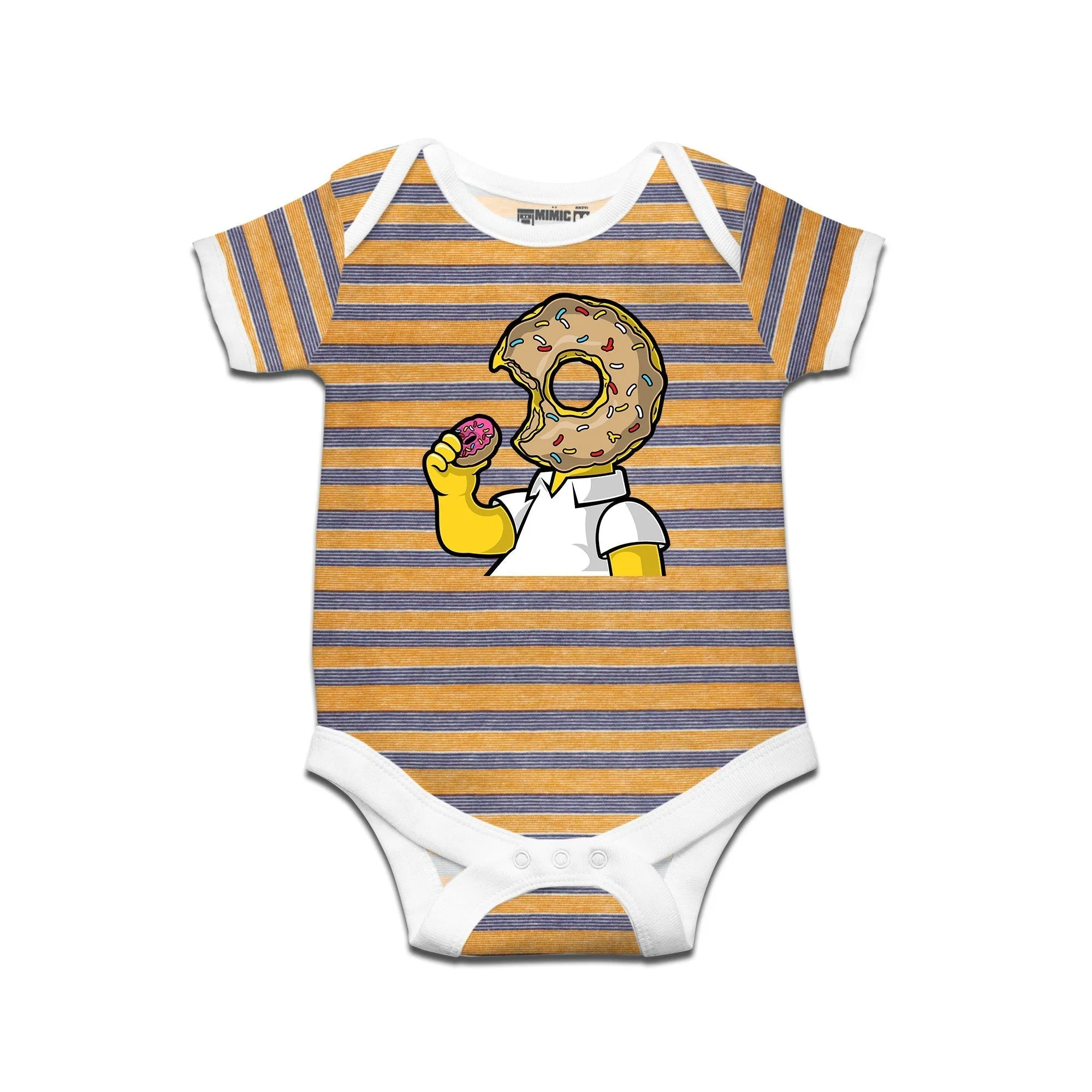 Kidswear By Ruse I Like Donut Printed Striped infant Romper For Baby