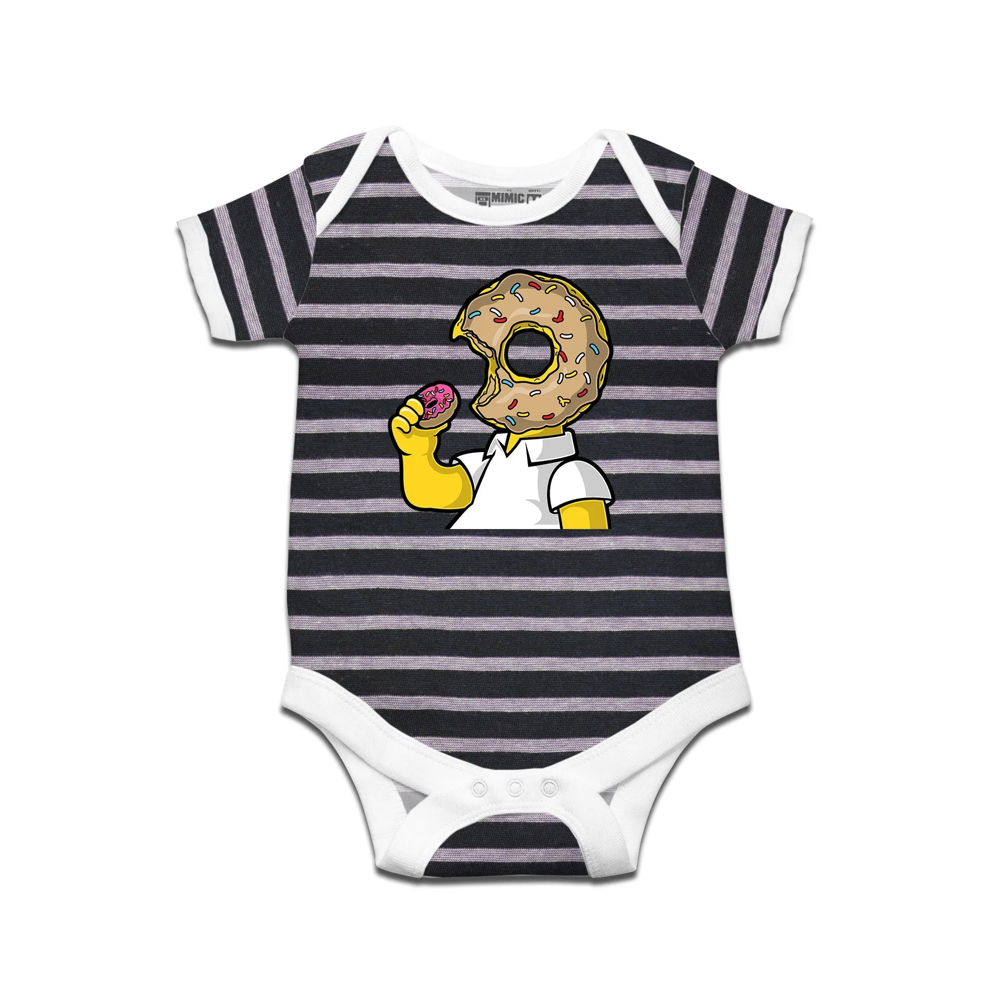 Kidswear By Ruse I Like Donut Printed Striped infant Romper For Baby