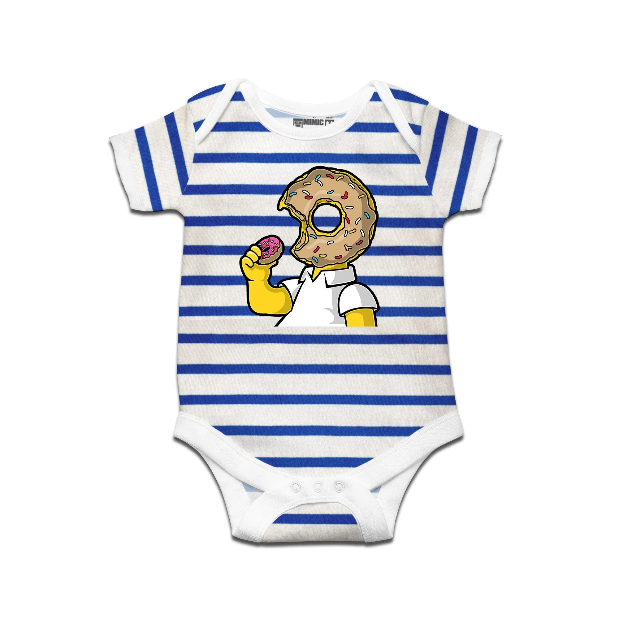 Kidswear By Ruse I Like Donut Printed Striped infant Romper For Baby