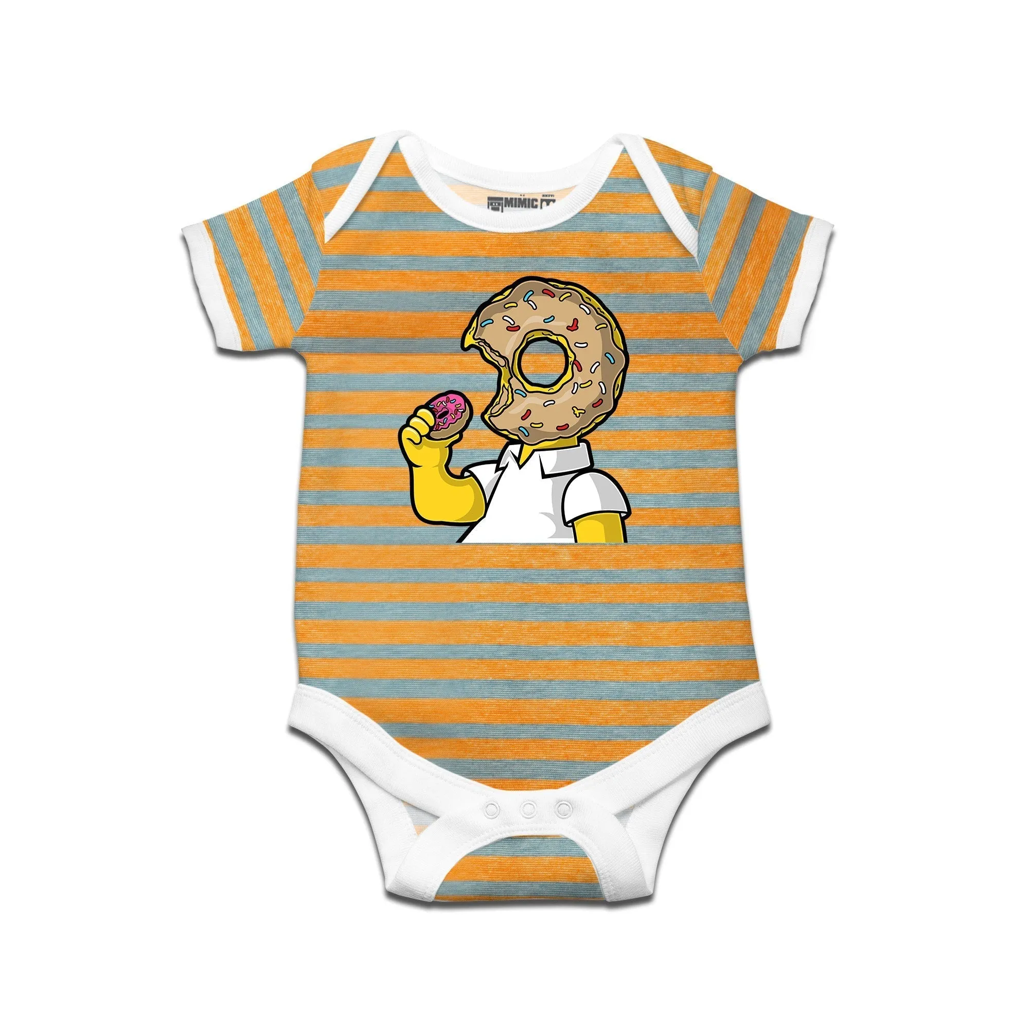 Kidswear By Ruse I Like Donut Printed Striped infant Romper For Baby