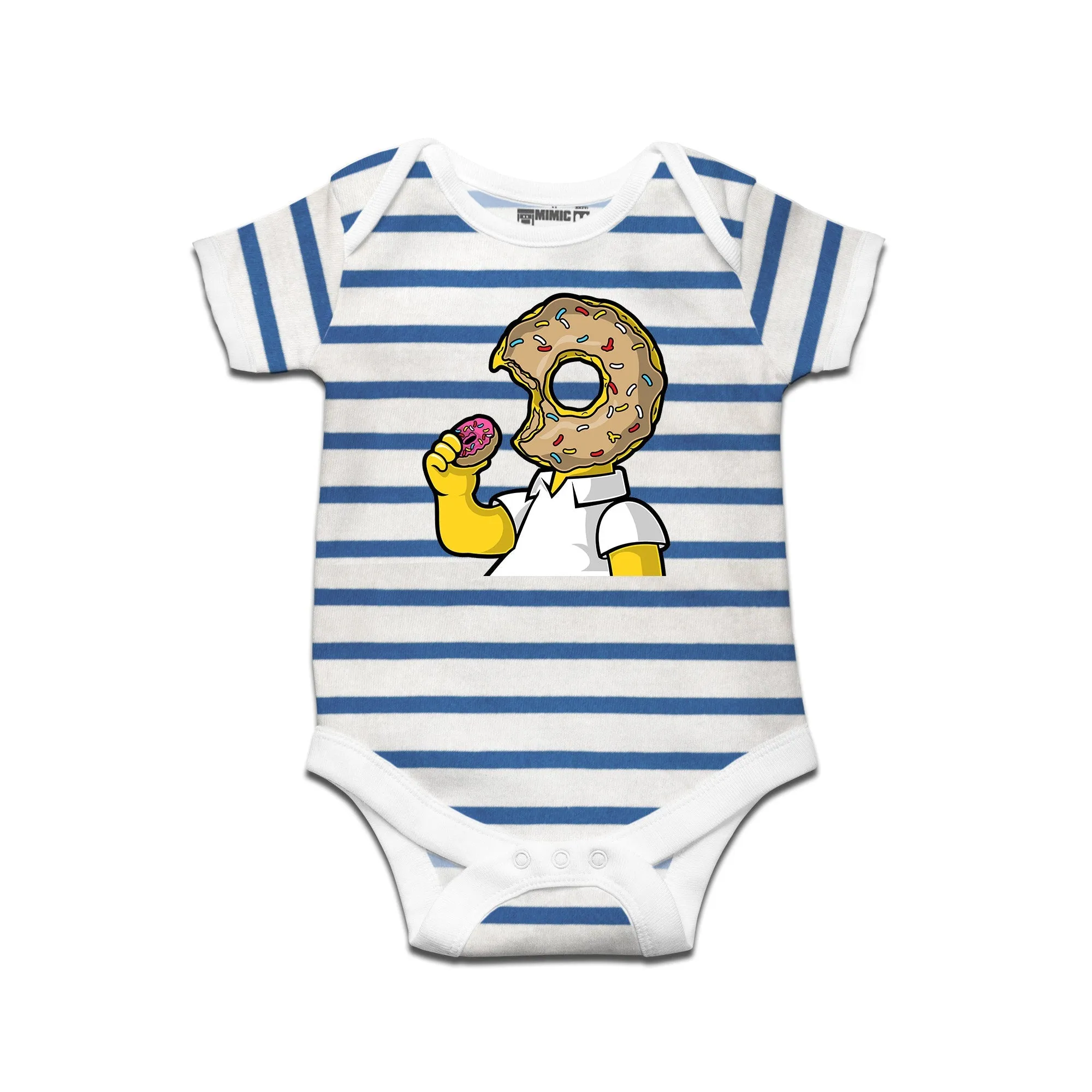 Kidswear By Ruse I Like Donut Printed Striped infant Romper For Baby