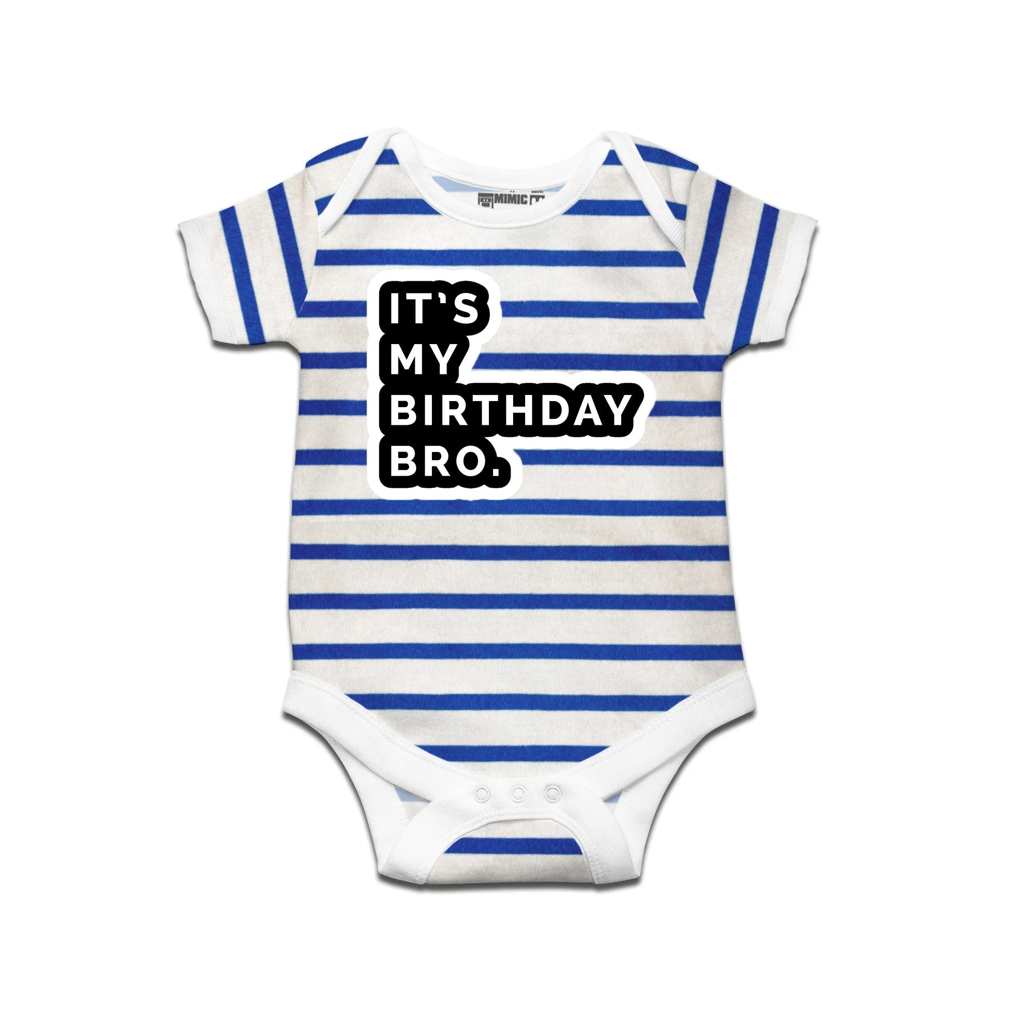 Kidswear By Ruse It'S My Birthday Bro Printed Striped infant Romper For Baby