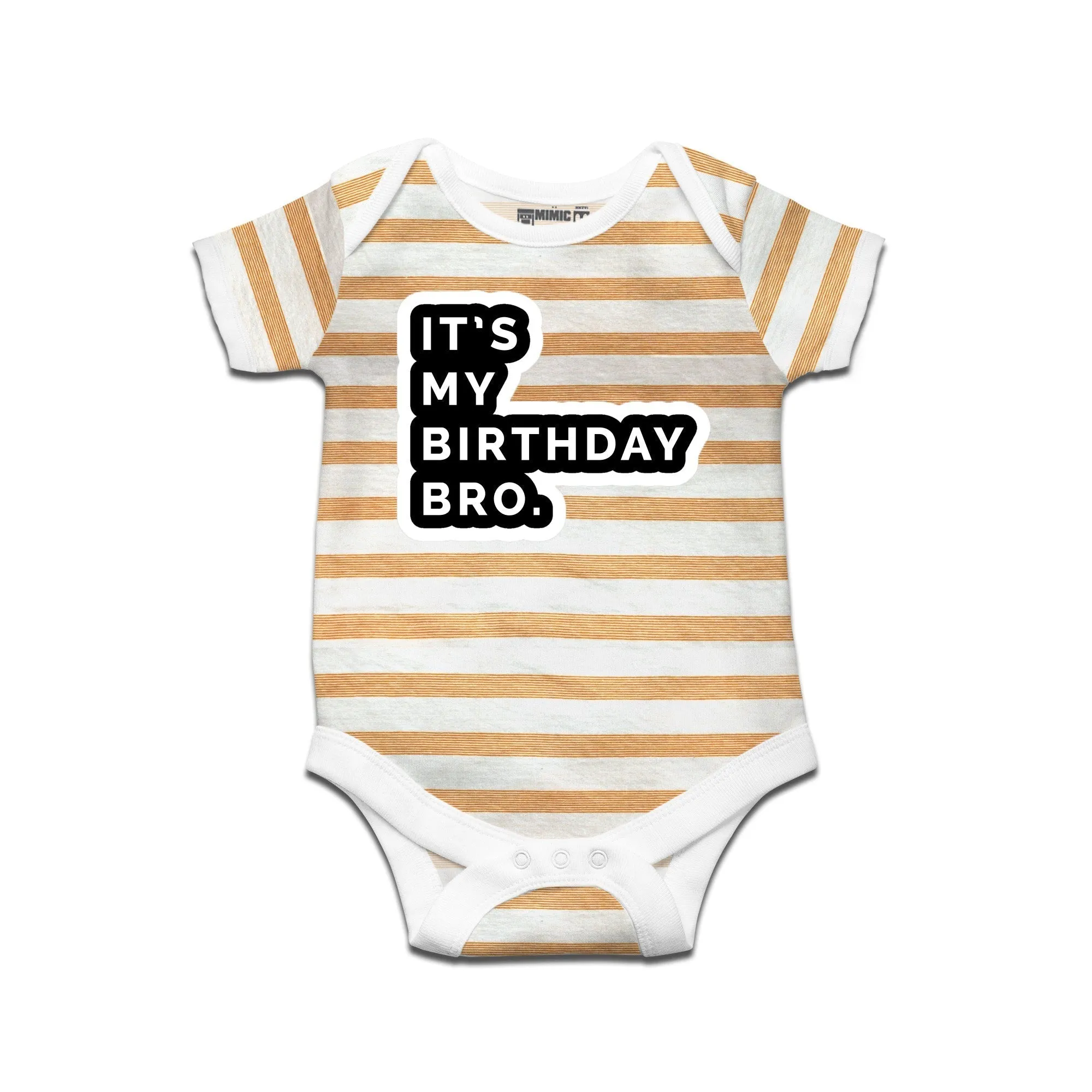 Kidswear By Ruse It'S My Birthday Bro Printed Striped infant Romper For Baby