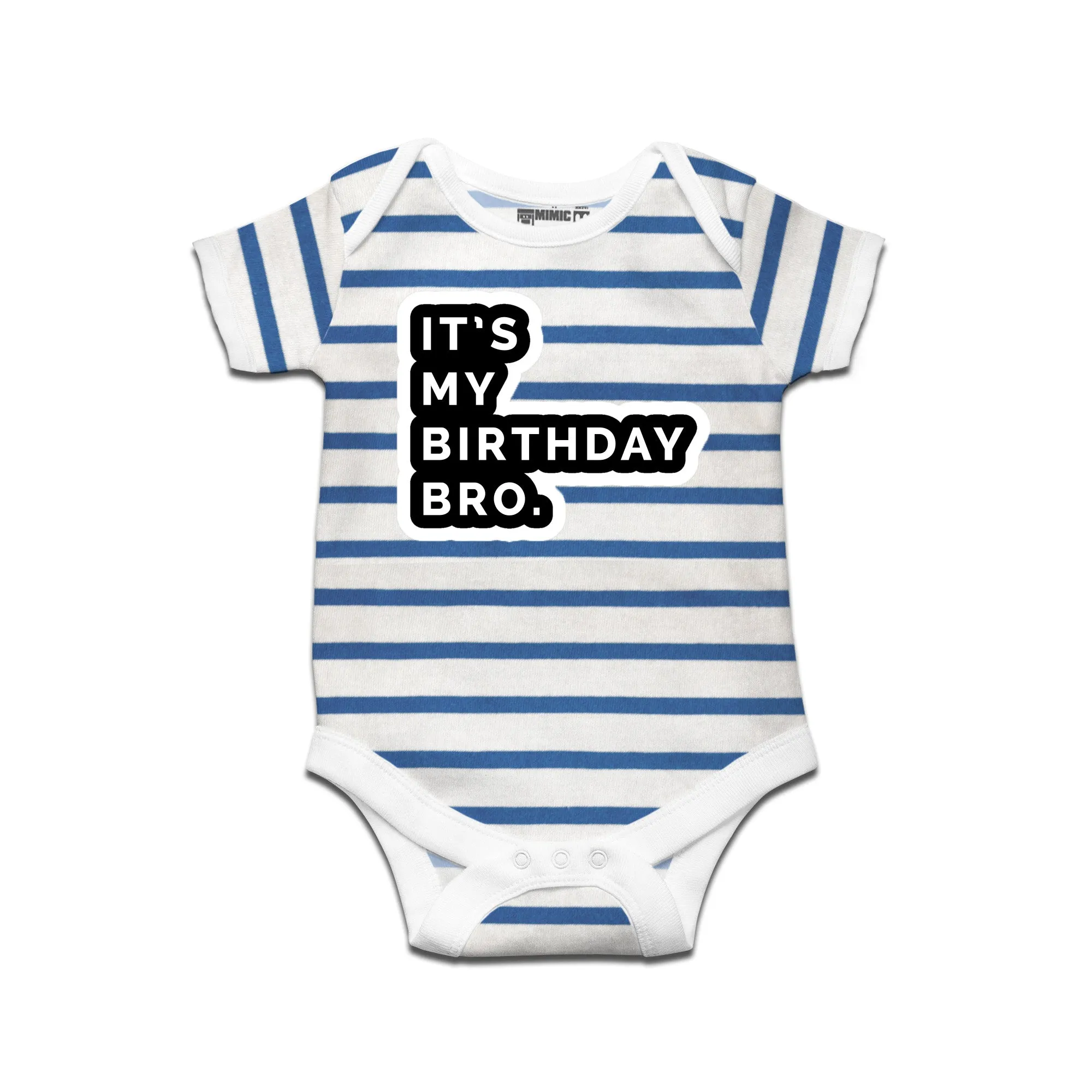 Kidswear By Ruse It'S My Birthday Bro Printed Striped infant Romper For Baby