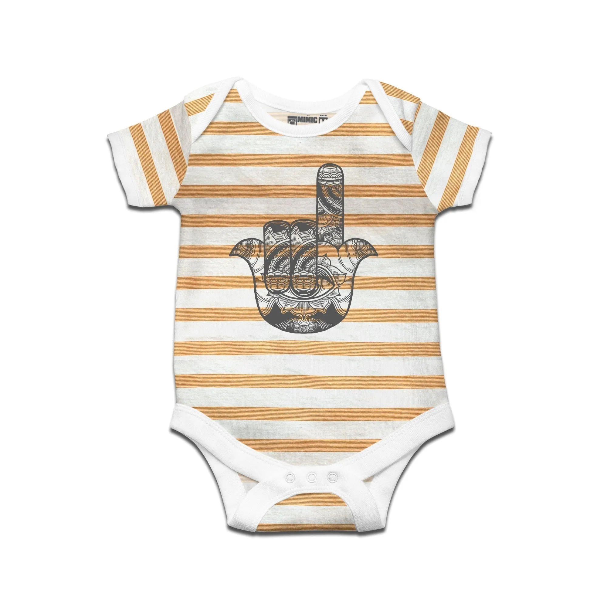 Kidswear By Ruse Metal Hamsa Printed Striped infant Romper For Baby