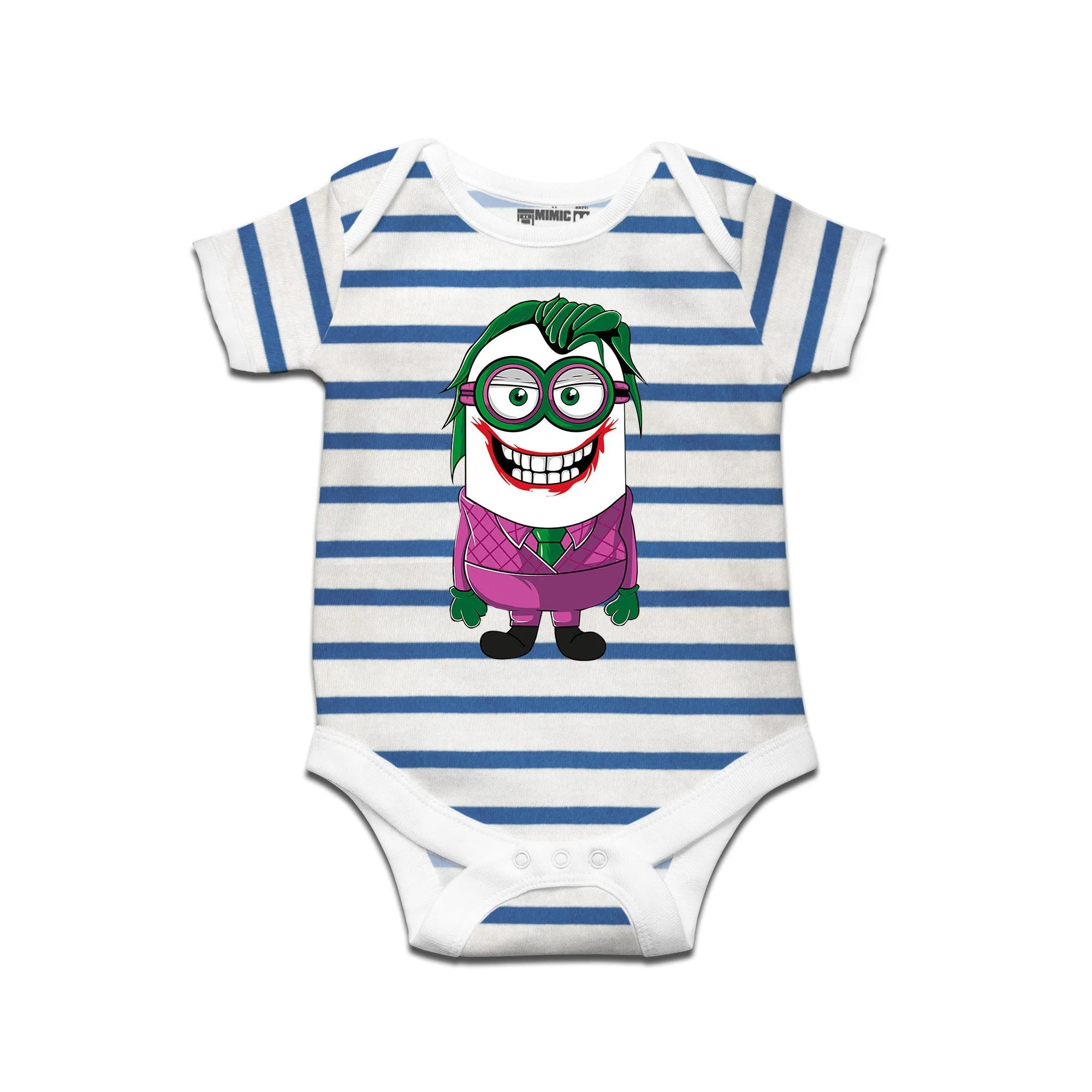 Kidswear By Ruse Minion Joker Printed Striped infant Romper For Baby