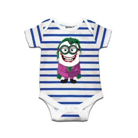 Kidswear By Ruse Minion Joker Printed Striped infant Romper For Baby