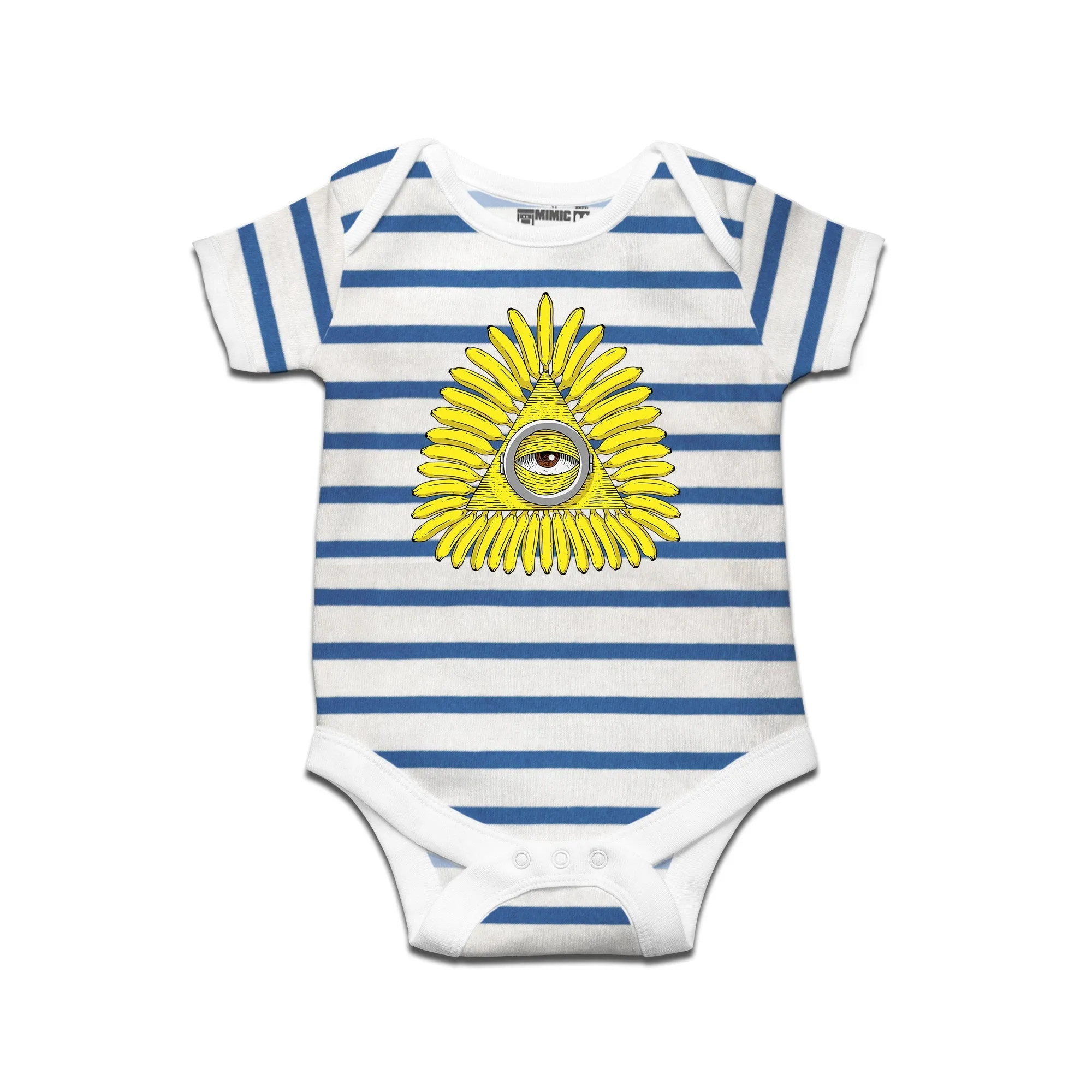 Kidswear By Ruse One Eye Minion Printed Striped infant Romper For Baby