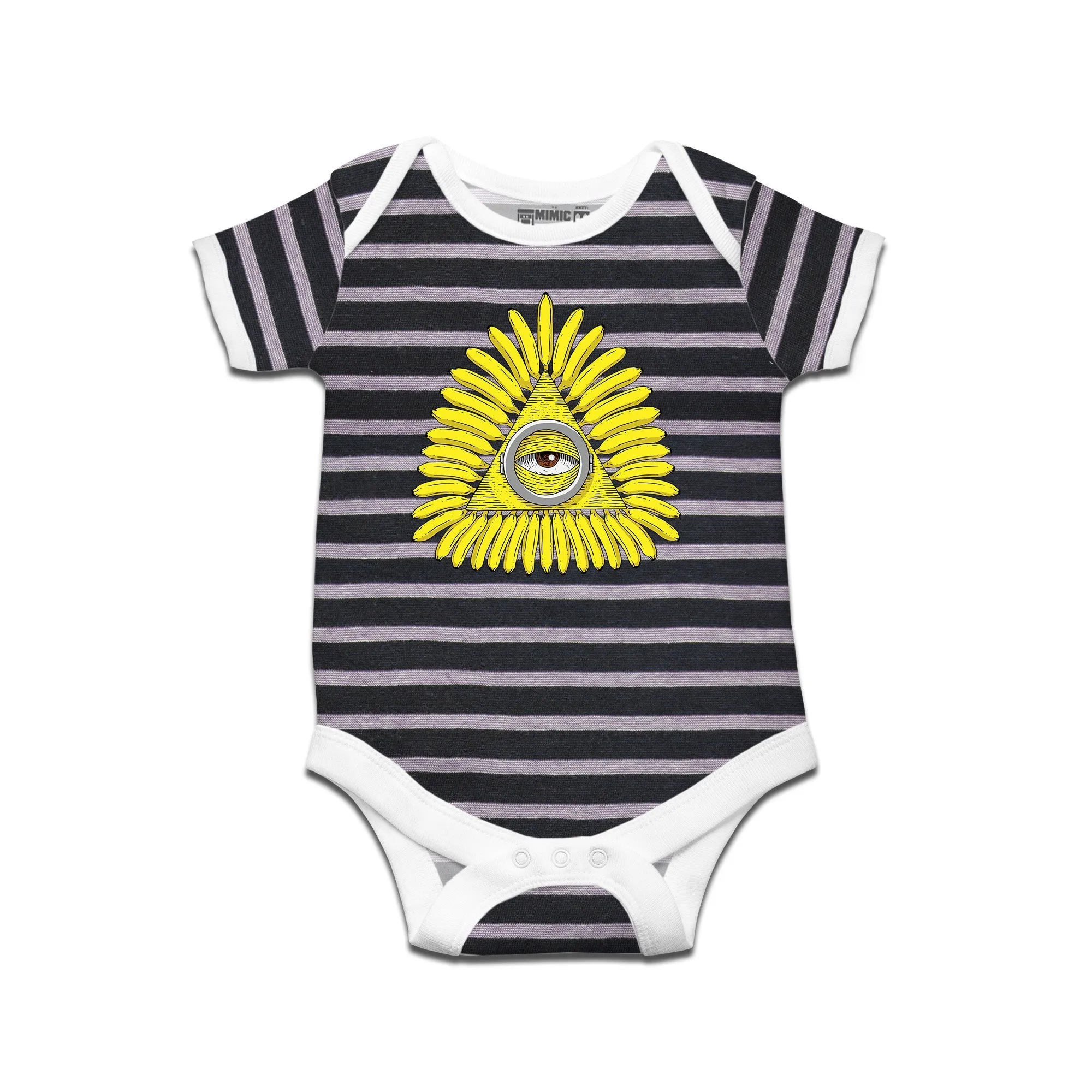 Kidswear By Ruse One Eye Minion Printed Striped infant Romper For Baby