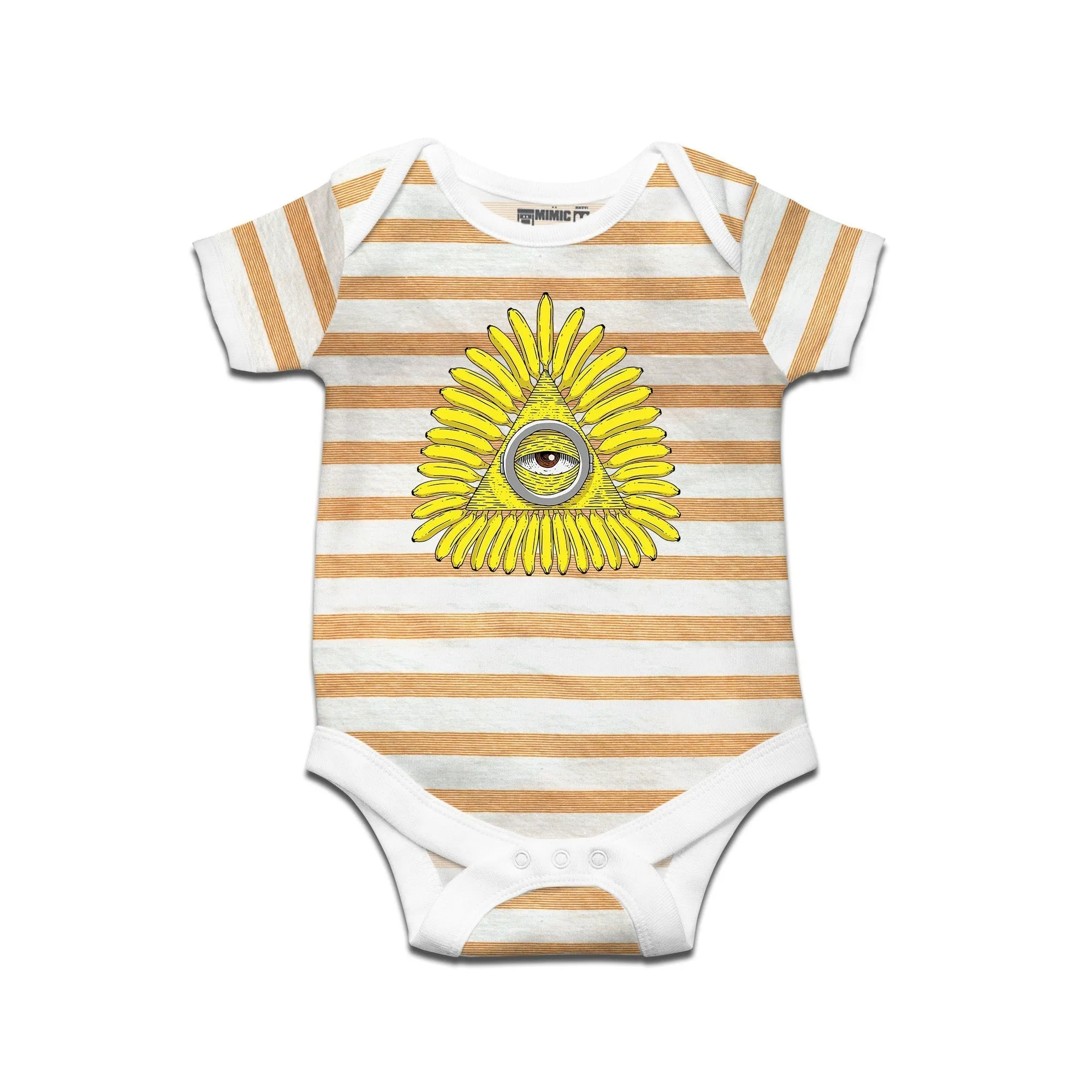 Kidswear By Ruse One Eye Minion Printed Striped infant Romper For Baby