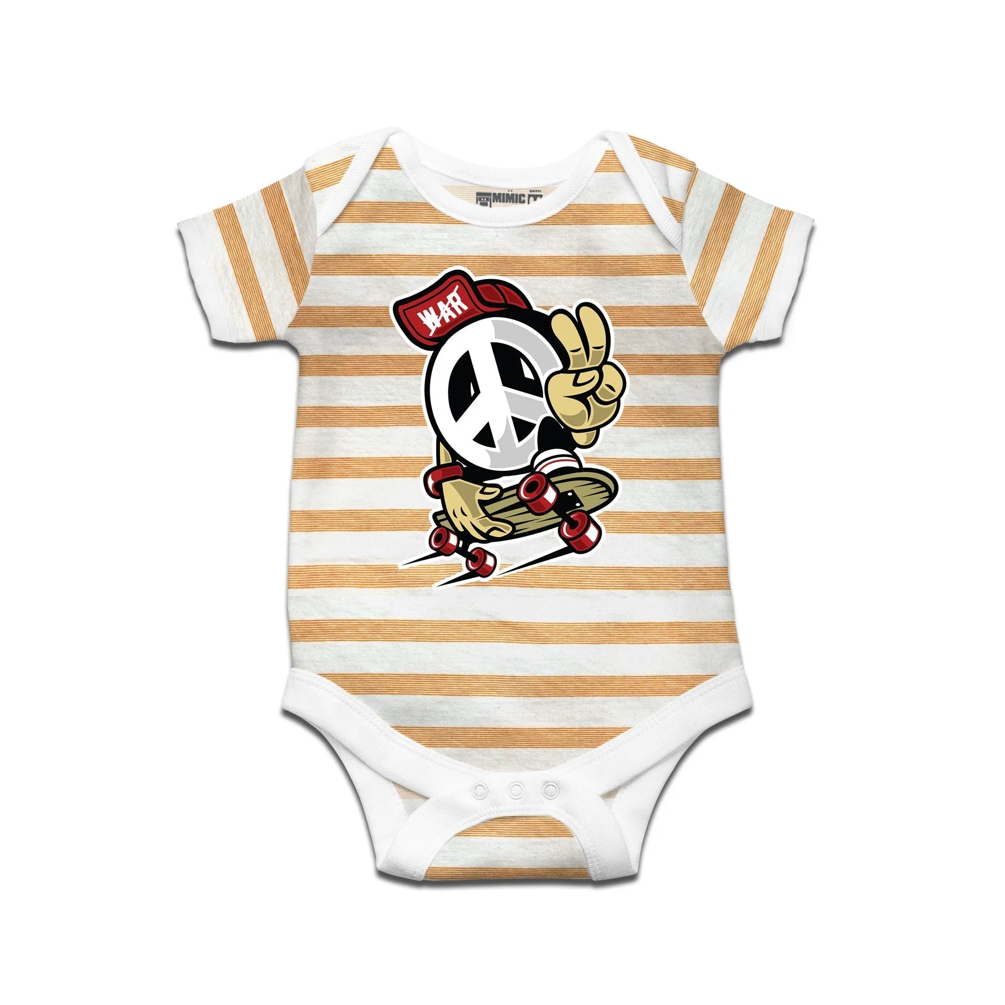 Kidswear By Ruse Peace Too Printed Striped infant Romper For Baby