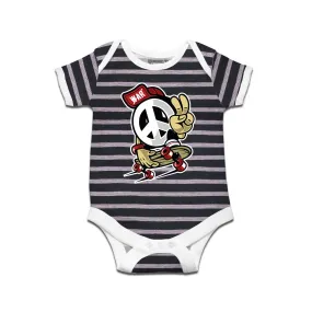 Kidswear By Ruse Peace Too Printed Striped infant Romper For Baby