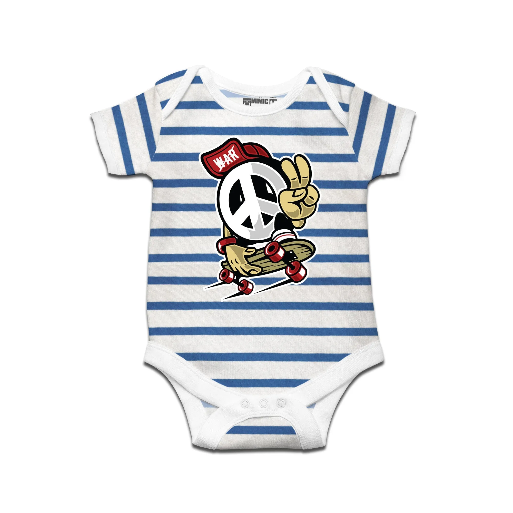 Kidswear By Ruse Peace Too Printed Striped infant Romper For Baby