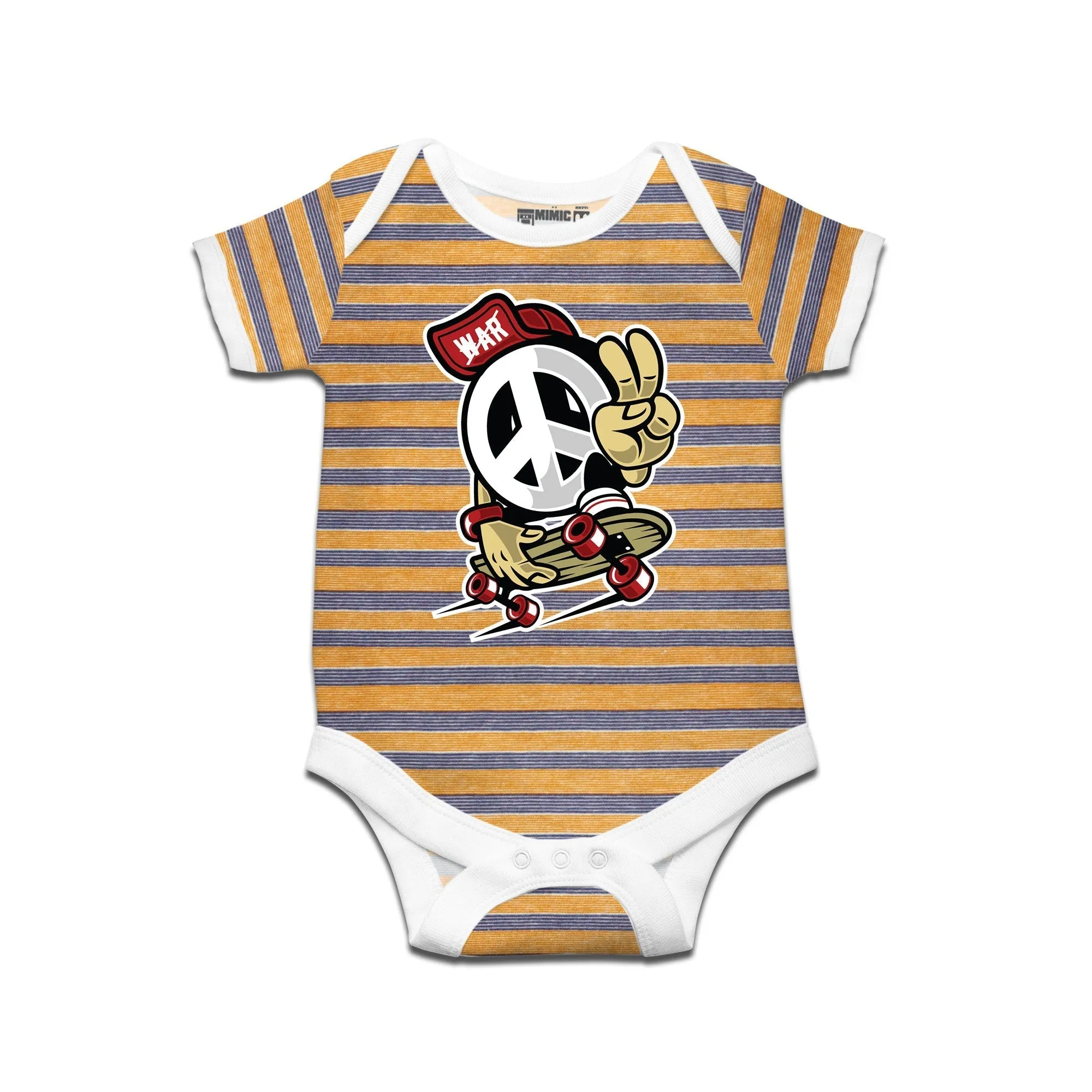 Kidswear By Ruse Peace Too Printed Striped infant Romper For Baby