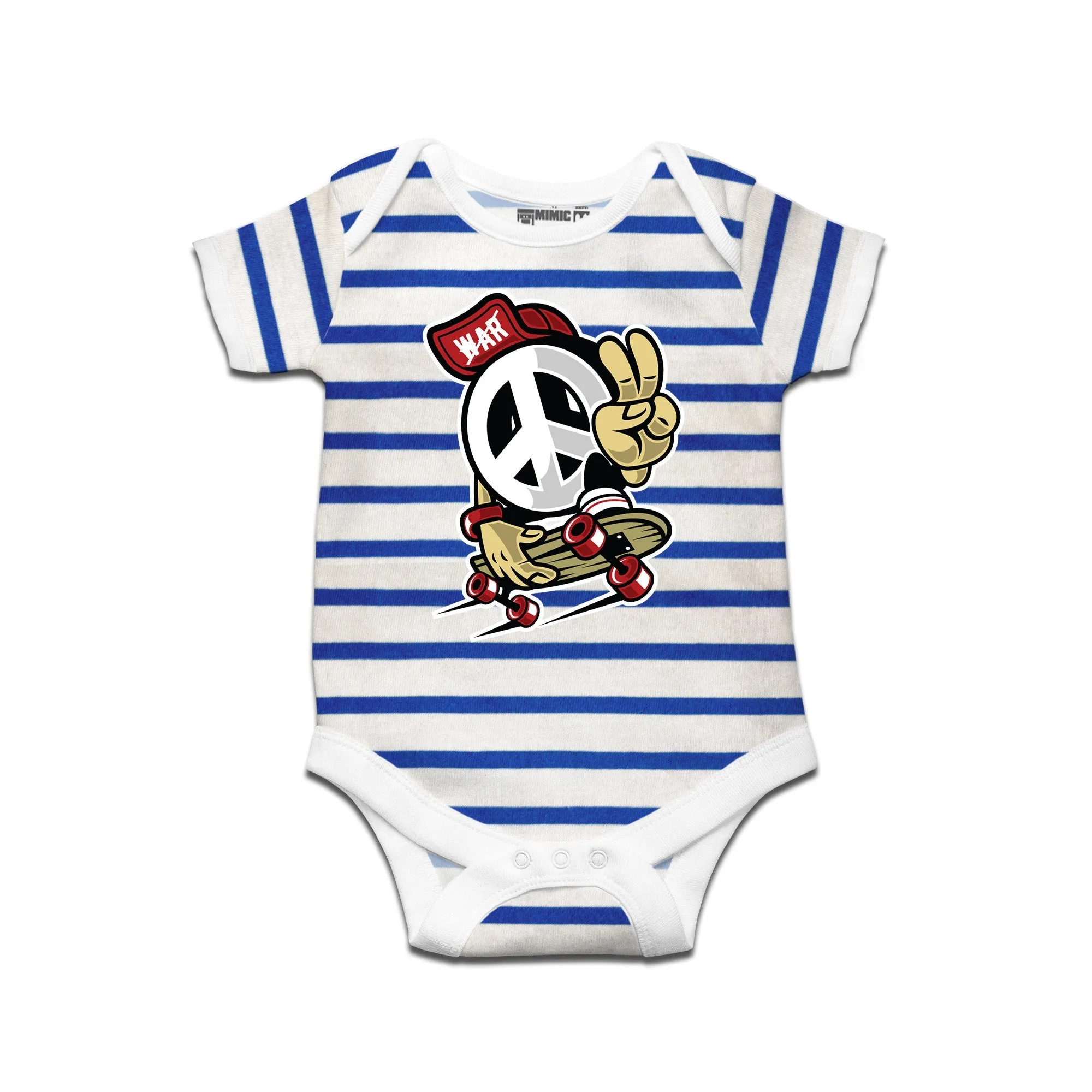 Kidswear By Ruse Peace Too Printed Striped infant Romper For Baby