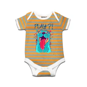 Kidswear By Ruse Play Dog Printed Striped infant Romper For Baby