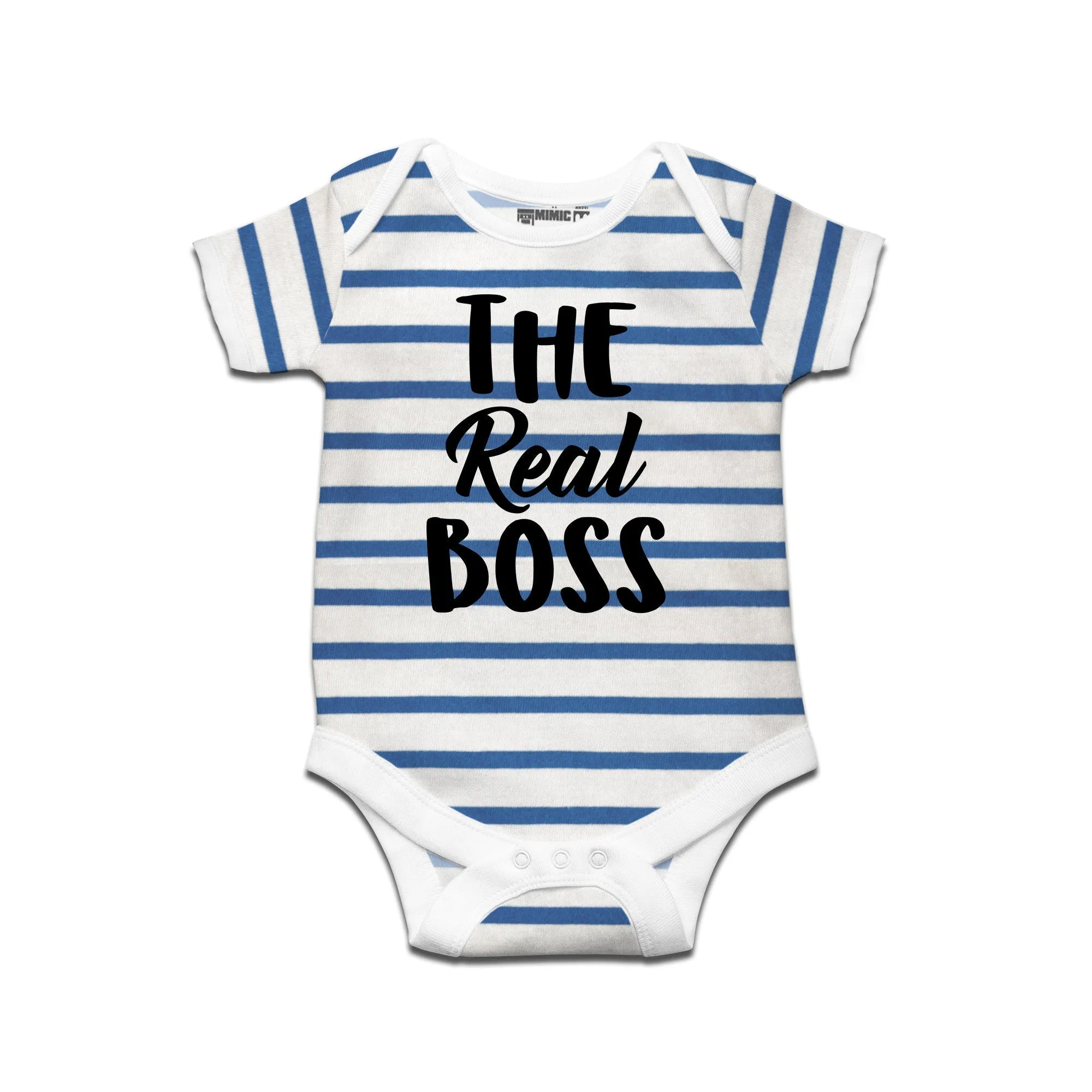 Kidswear By Ruse The Real Boss Printed Striped infant Romper For Baby