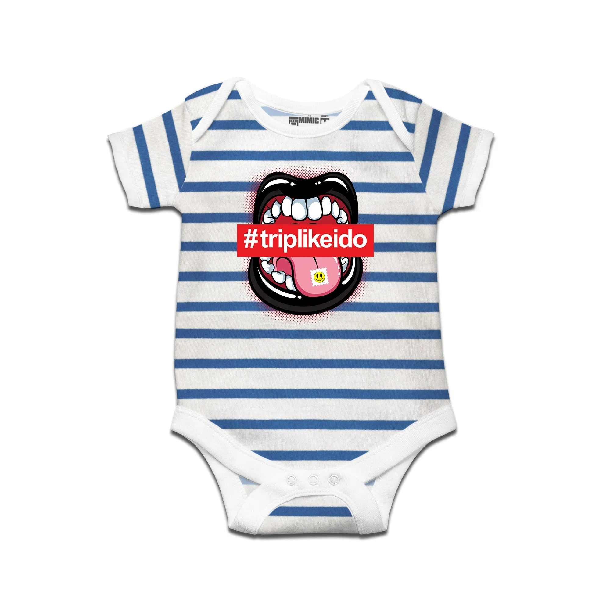 Kidswear By Ruse #triplikeido Printed Striped infant Romper For Baby