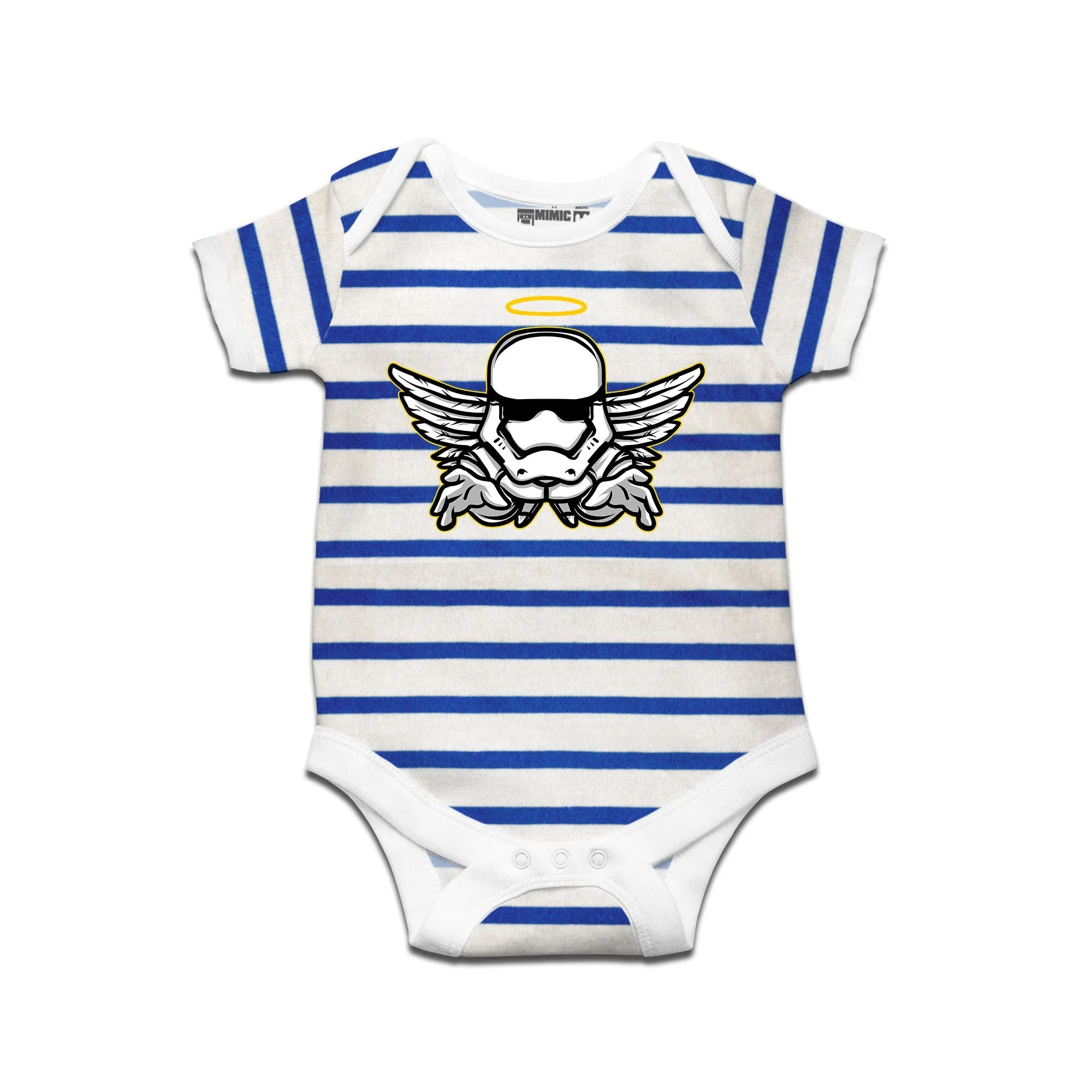 Kidswear By Ruse Trooper Angel Printed Striped infant Romper For Baby