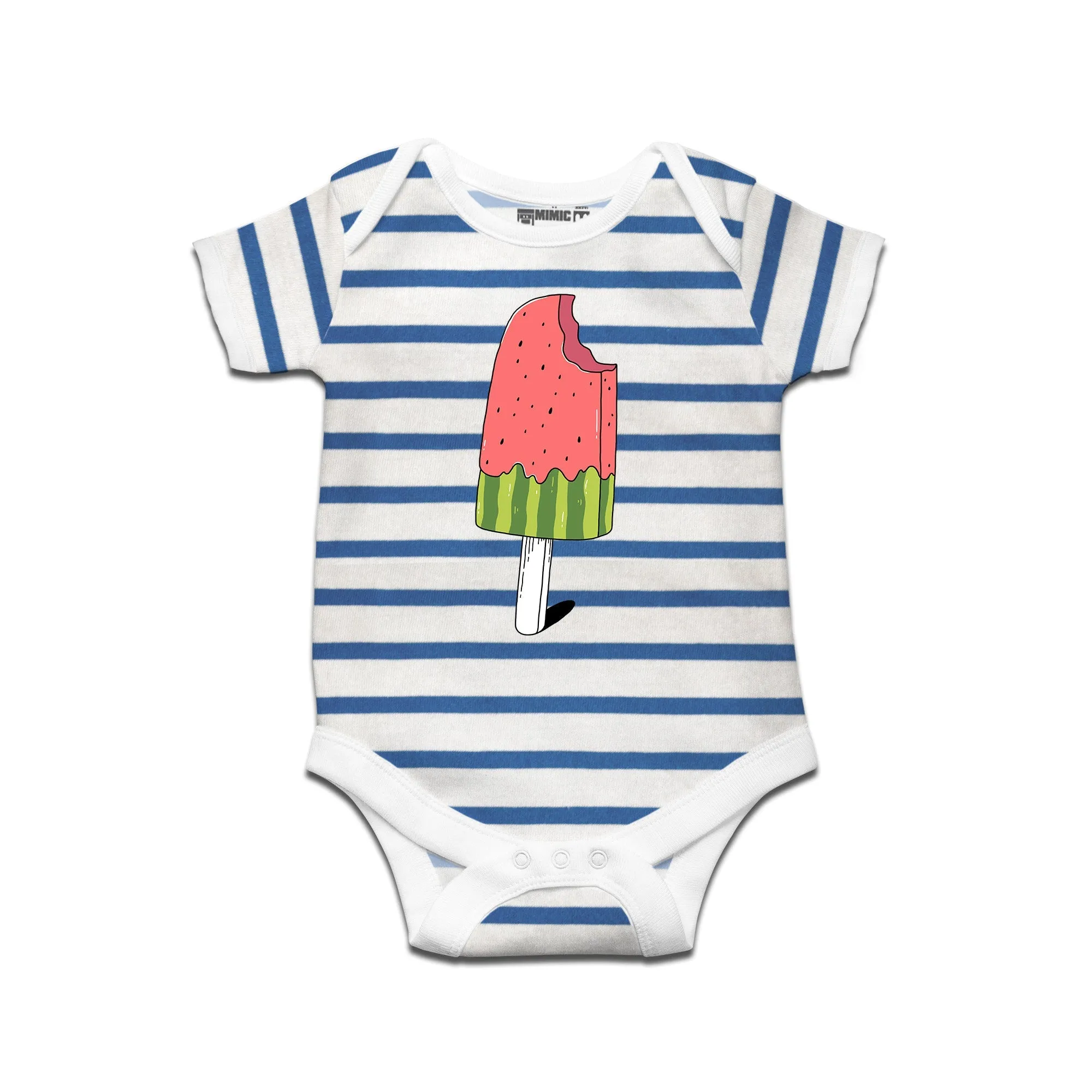 Kidswear By Ruse Watermelon Ice Cream Printed Striped infant Romper For Baby