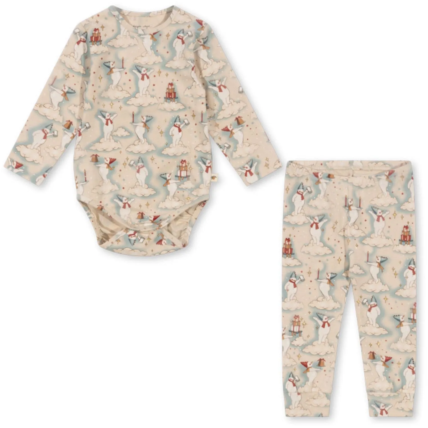 Konges Sløjd Let It Snow Basic Bodysuit Ls/Pants Set Gots