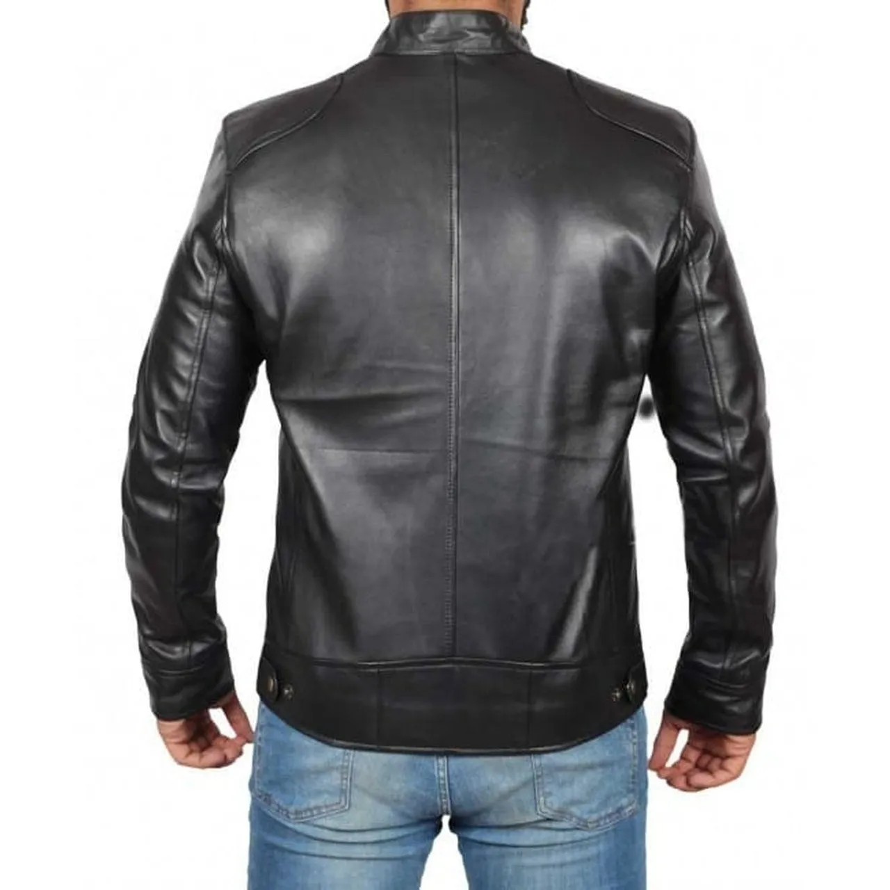 Lambskin Motorcycle Men Leather Jacket