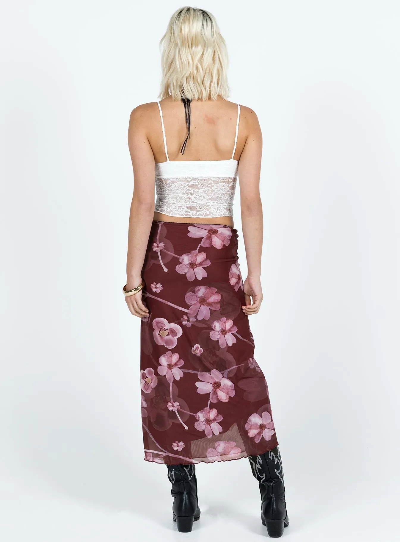 Lassie Midi Skirt Purple Floral