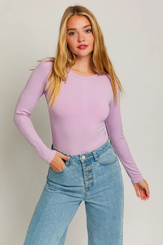 Layla Long Sleeve Ribbed Bodysuit