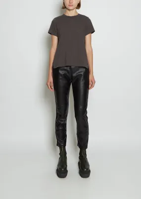 Leather & Knit Slim Pants